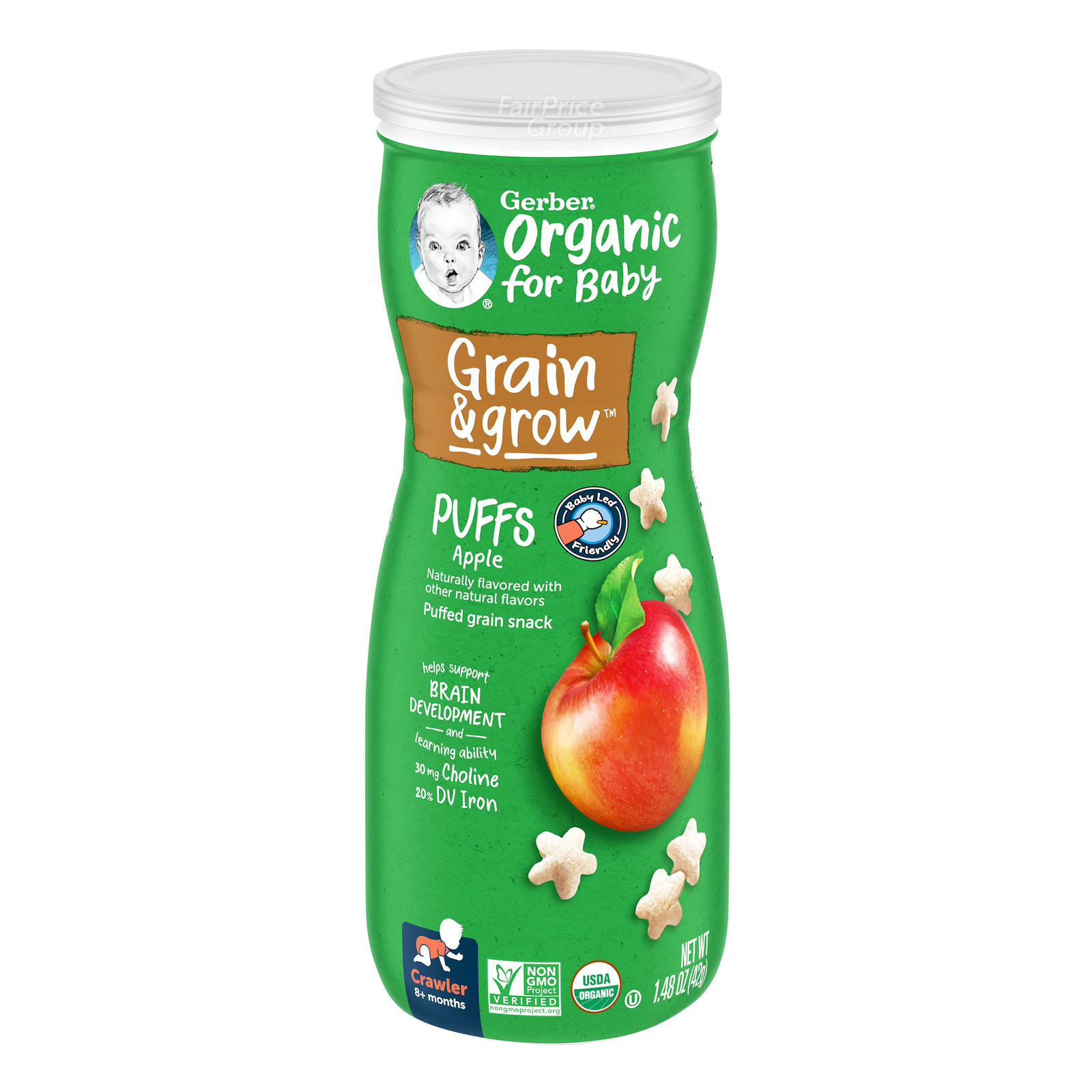 Gerber Organic Baby Puffs - Apple