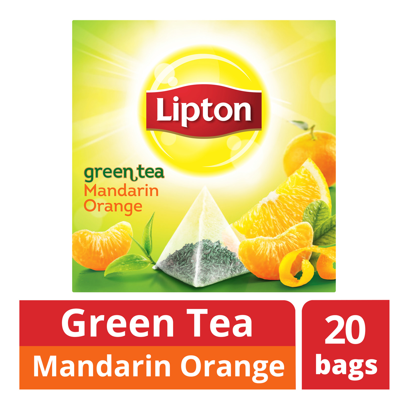 Lipton Pyramids Green Tea Bags - Mandarin Orange