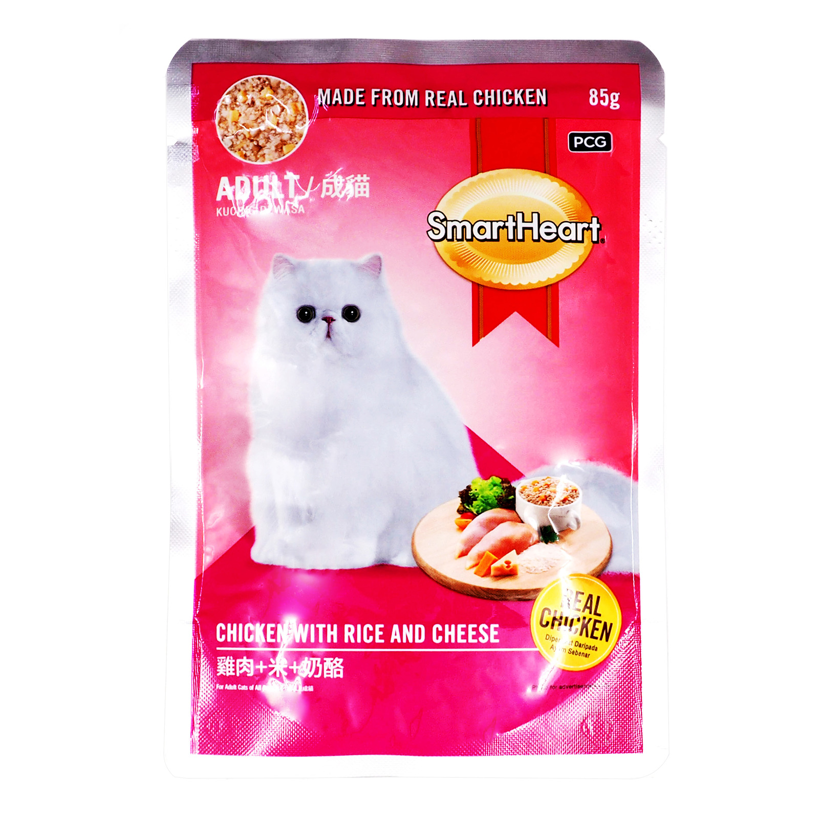 SmartHeart Adult Cat Packet Food - Chicken with Rice & Cheese