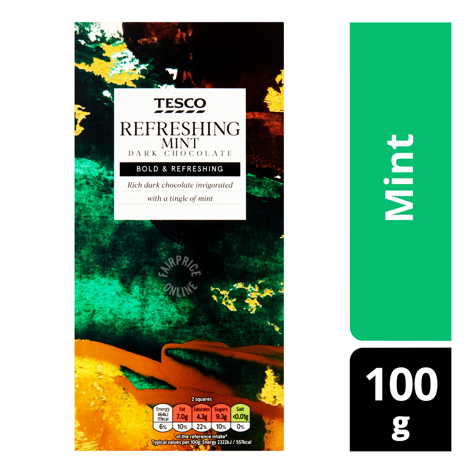 Tesco Plain Chocolate Bar - Mint