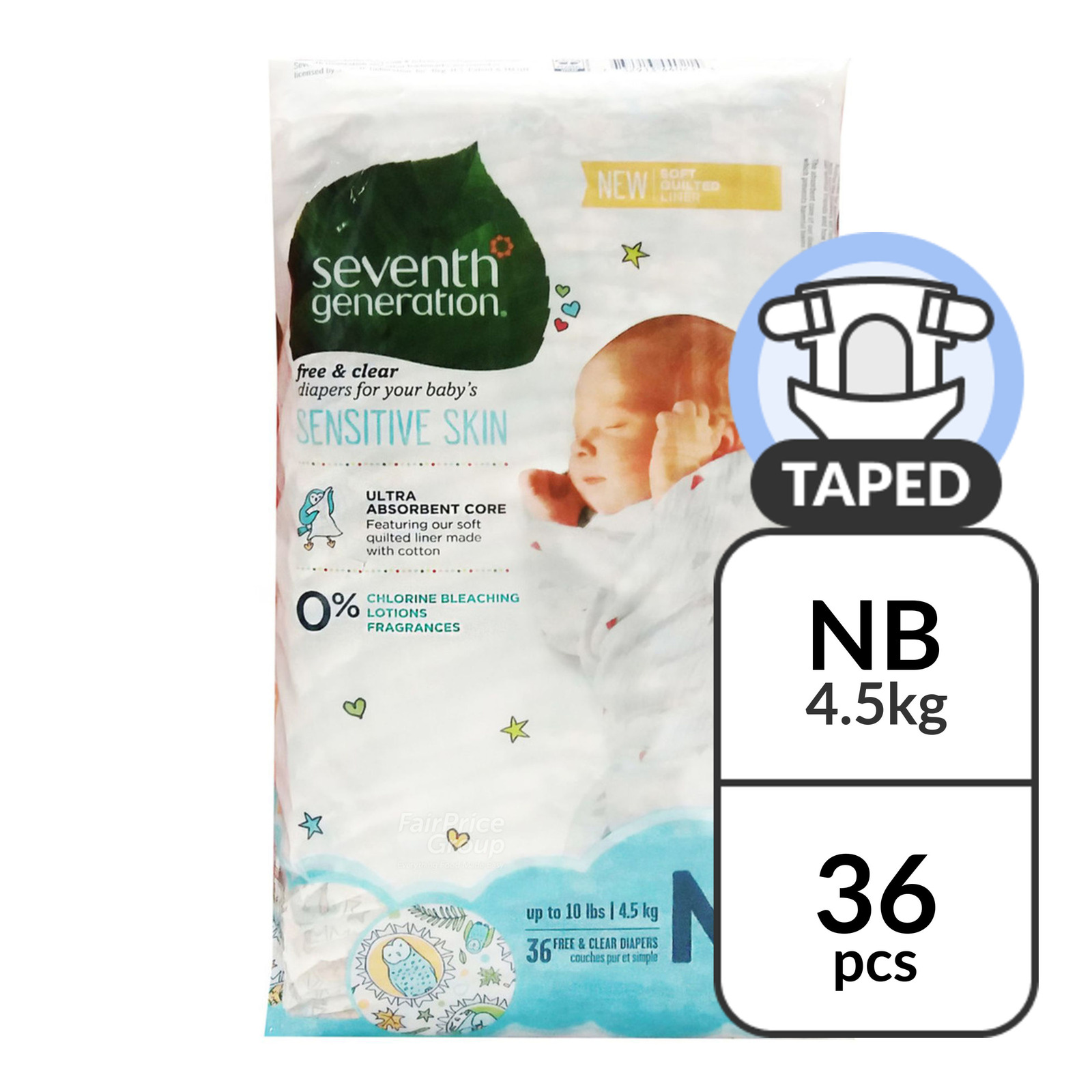 Seventh Generation Diapers - New Born (4.5kg)