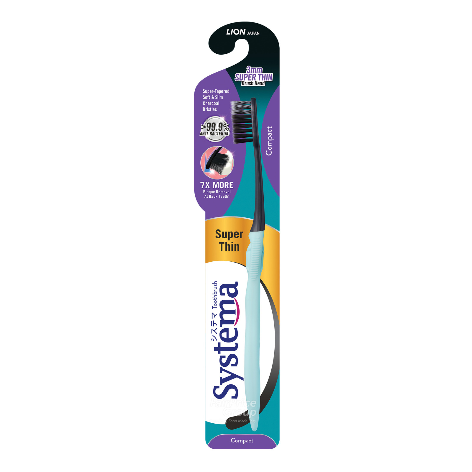 Systema Super Thin Charcoal Toothbrush - Compact