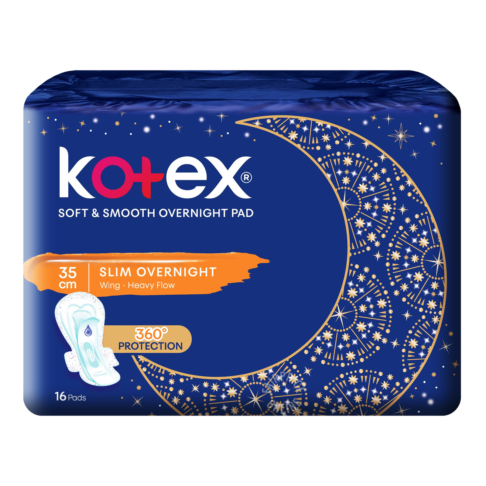 Kotex Soft & Smooth Slim Overnight Wing Pads -Heavy(35cm)