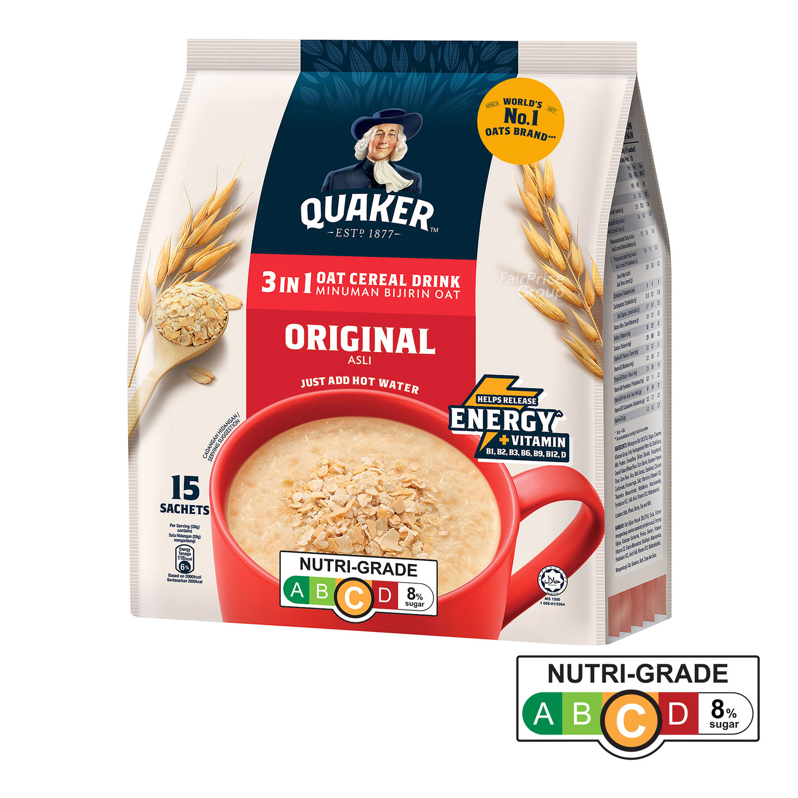 Quaker 3 in 1 Instant Oat Cereal Drink - Original