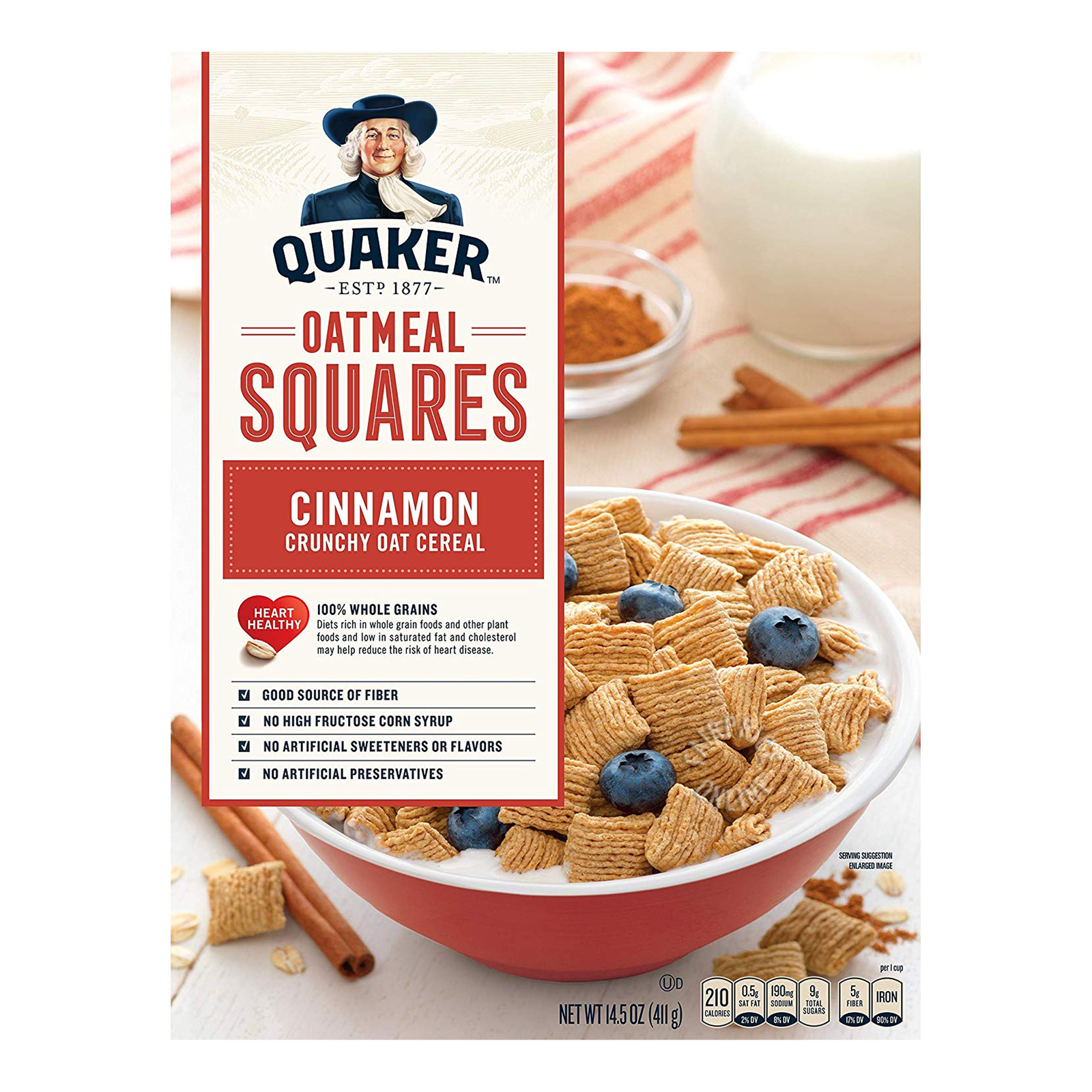 Quaker Oatmeal Squares Cereal - Cinnamon