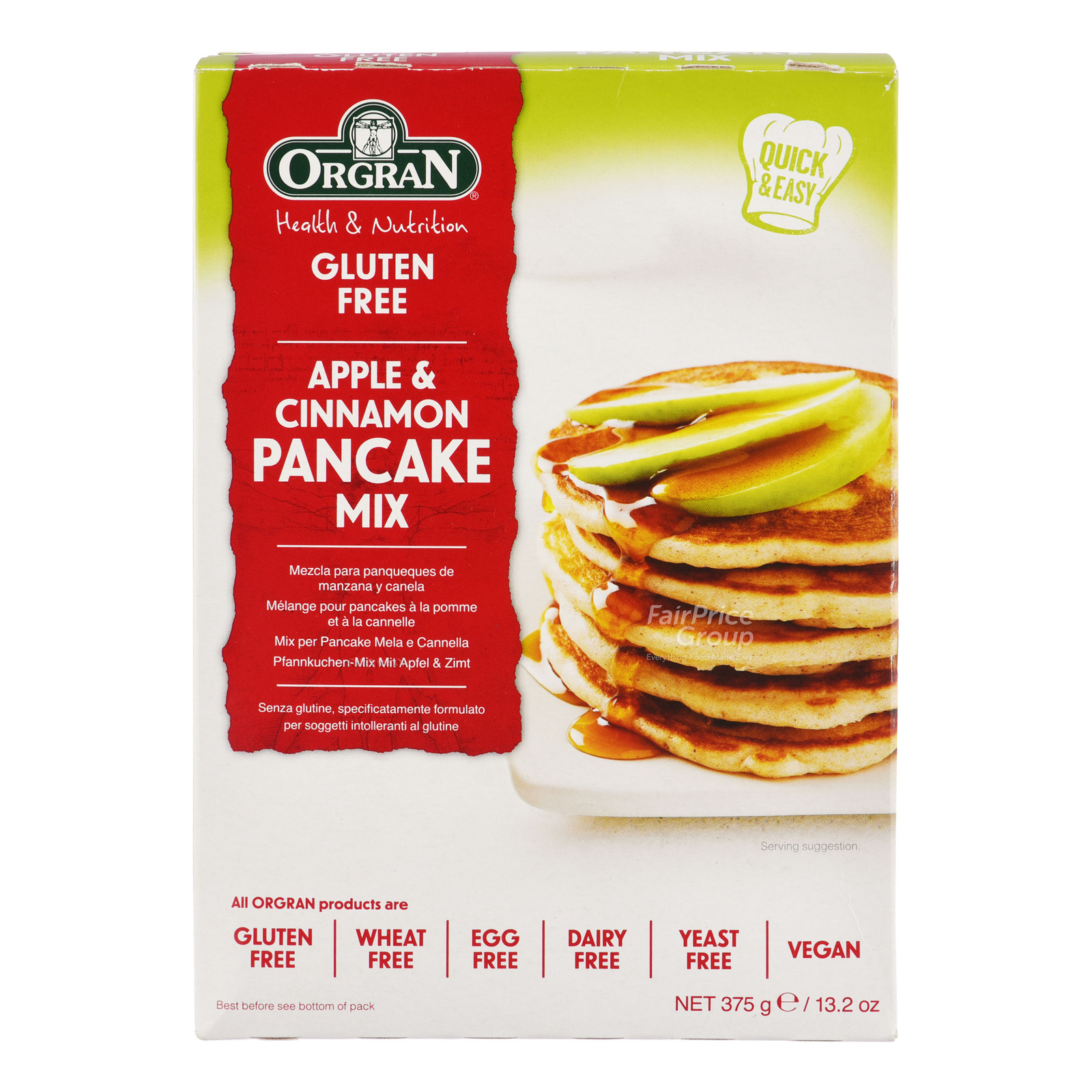 Orgran Gluten Free Pancake Mix - Apple & Cinnamon
