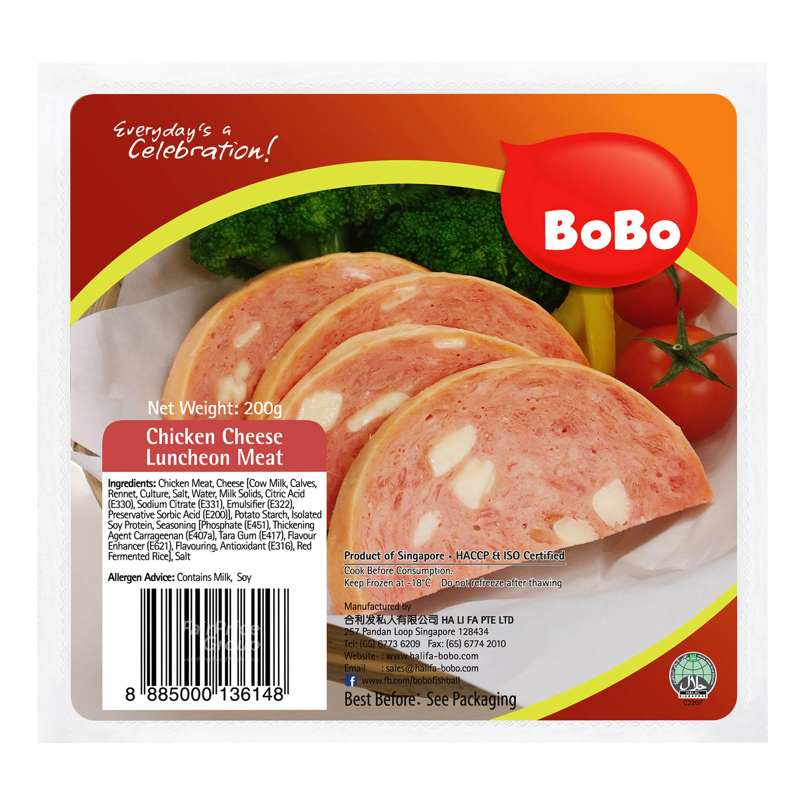 BoBo Frozen Chicken Luncheon Meat - Cheese