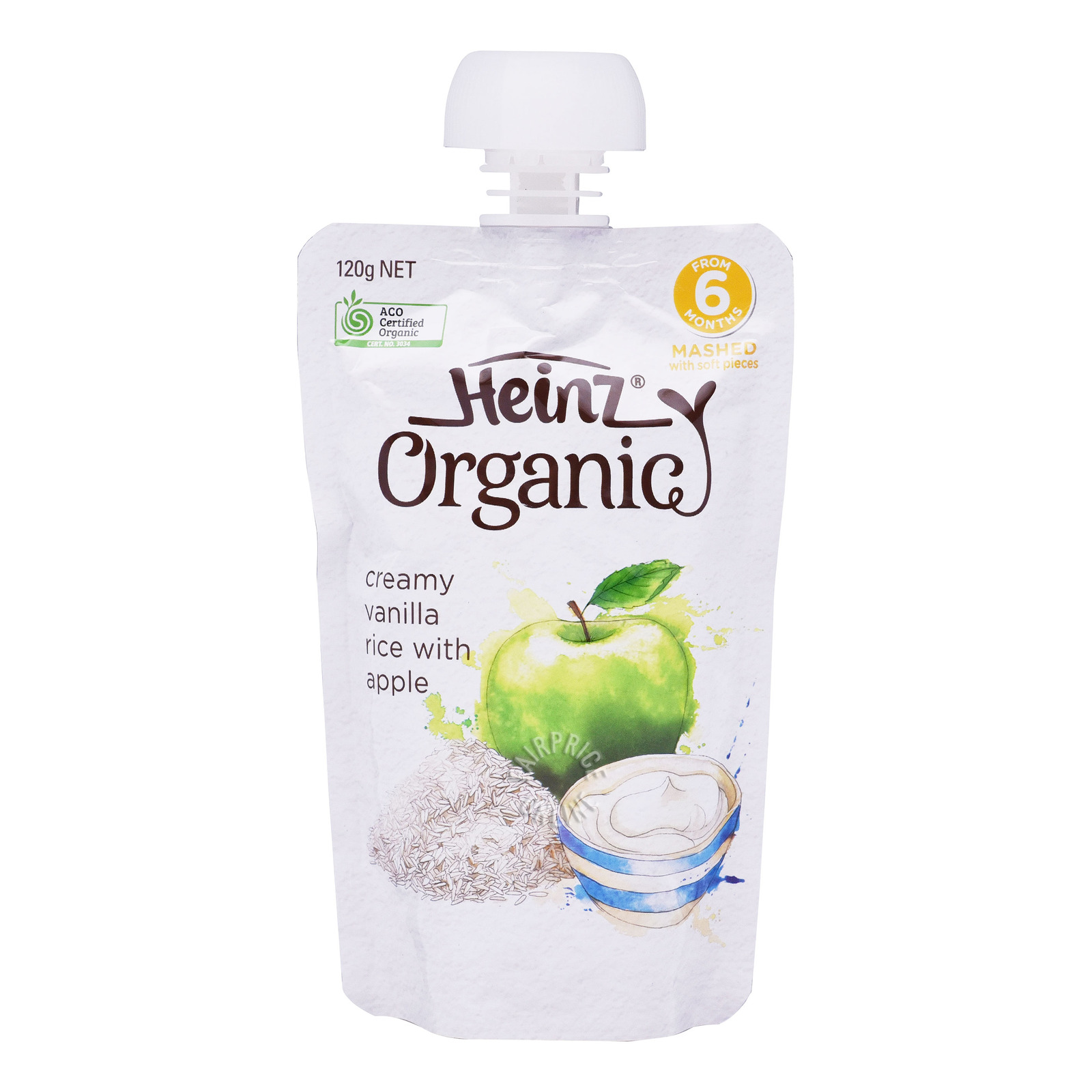 Heinz Organic Baby Puree Pouch - Creamy Vanilla Rice with Apple