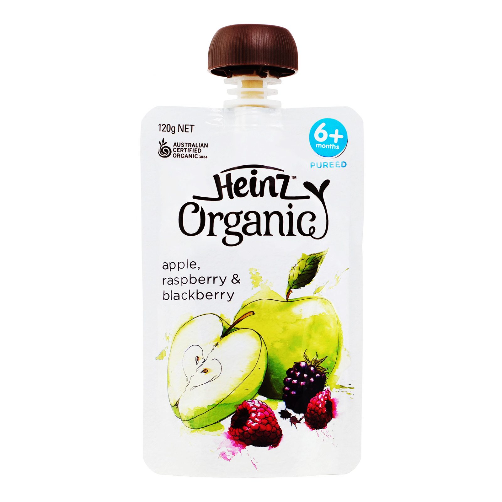 Heinz Organic Baby Puree Pouch - Apple, Raspberry & Blackberry