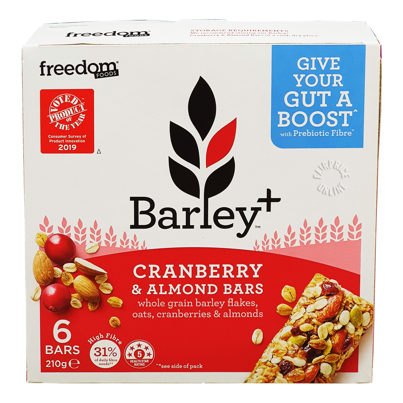 Freedom Foods Barley+ Bars - Cranberry & Almond