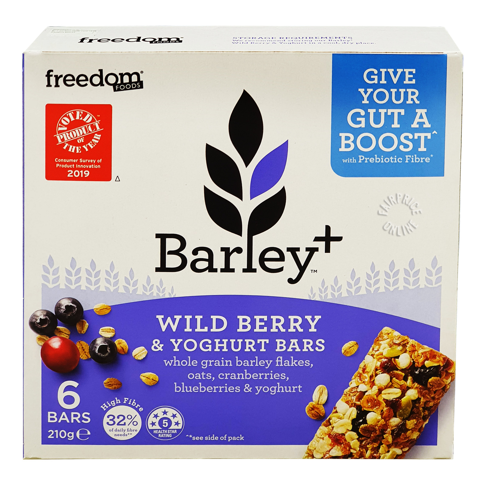 Freedom Foods Barley+ Bars - Wild Berry & Yoghurt