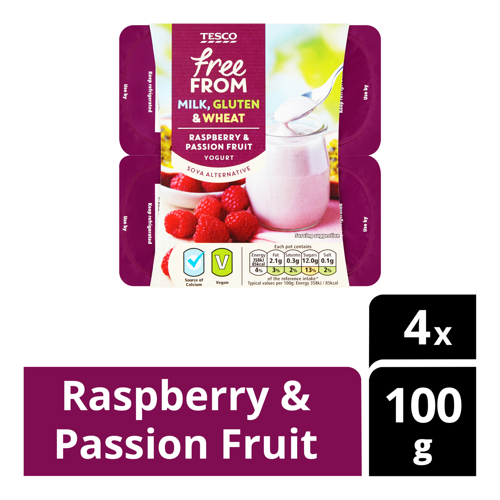 Tesco Free From Yogurt - Raspberry & Passion Fruit