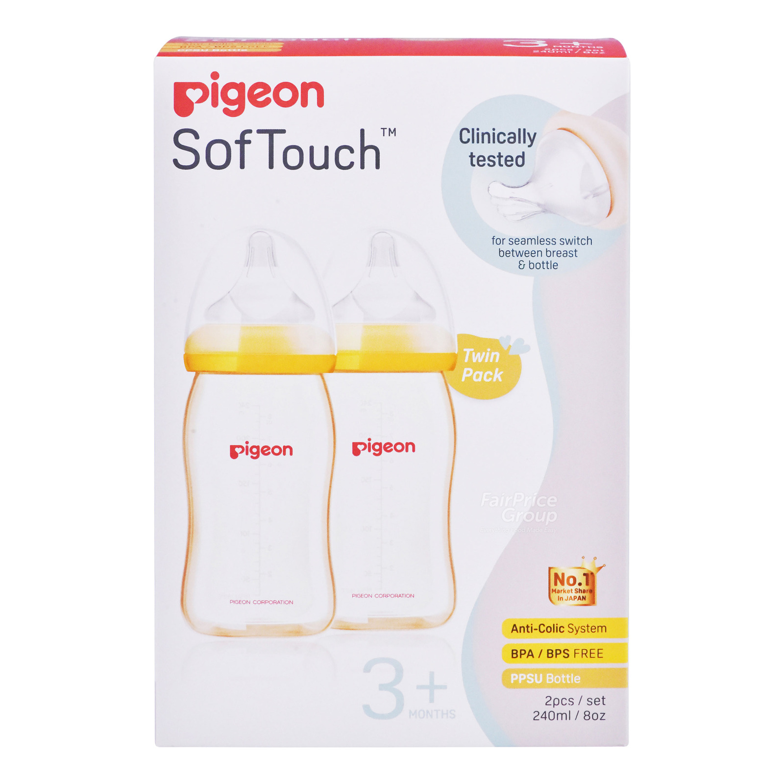 Pigeon Peristaltic Plus Nursing Bottle - PPSU (3+ Month)
