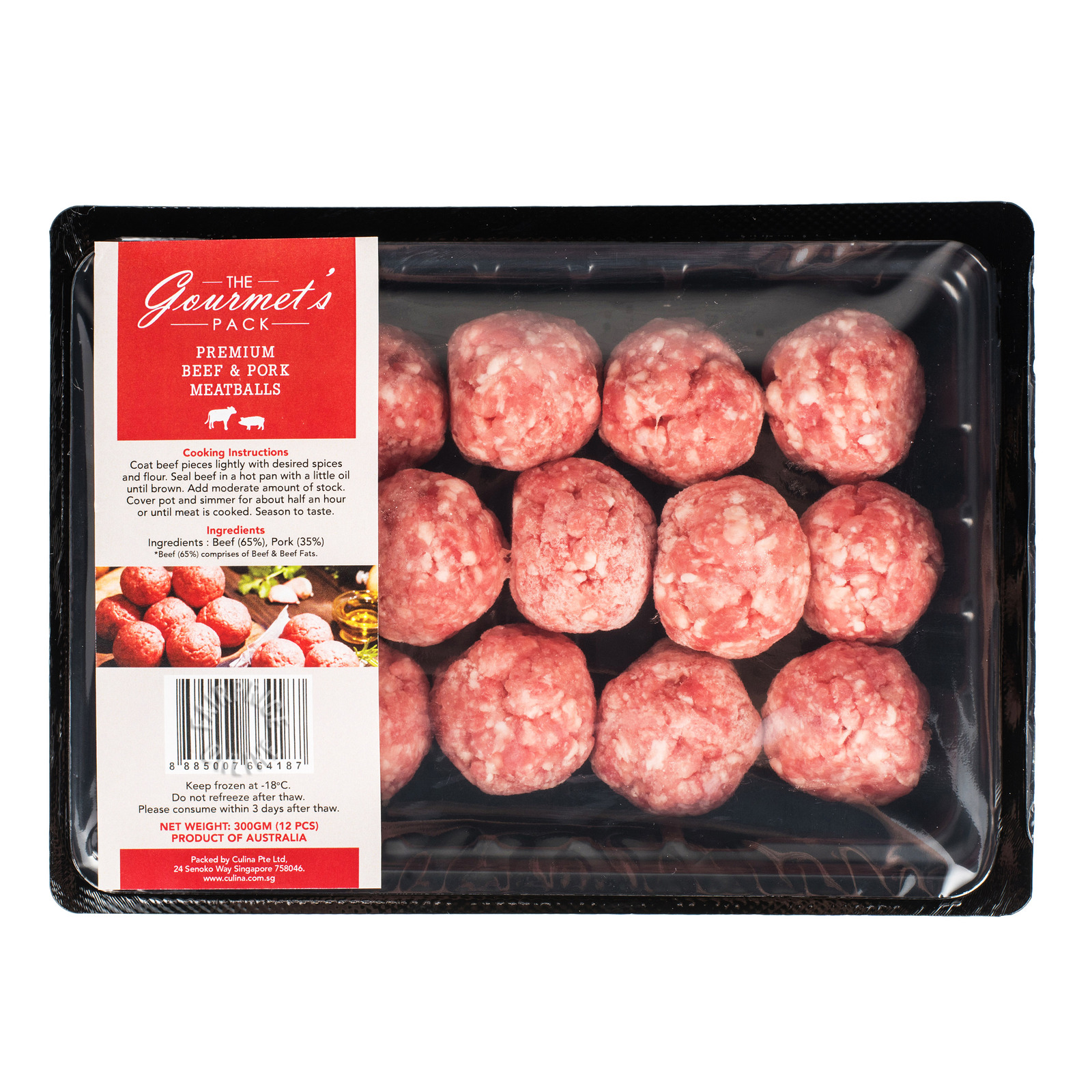 The Gourmet's Pack Premium Frozen Beef & Pork Meatballs
