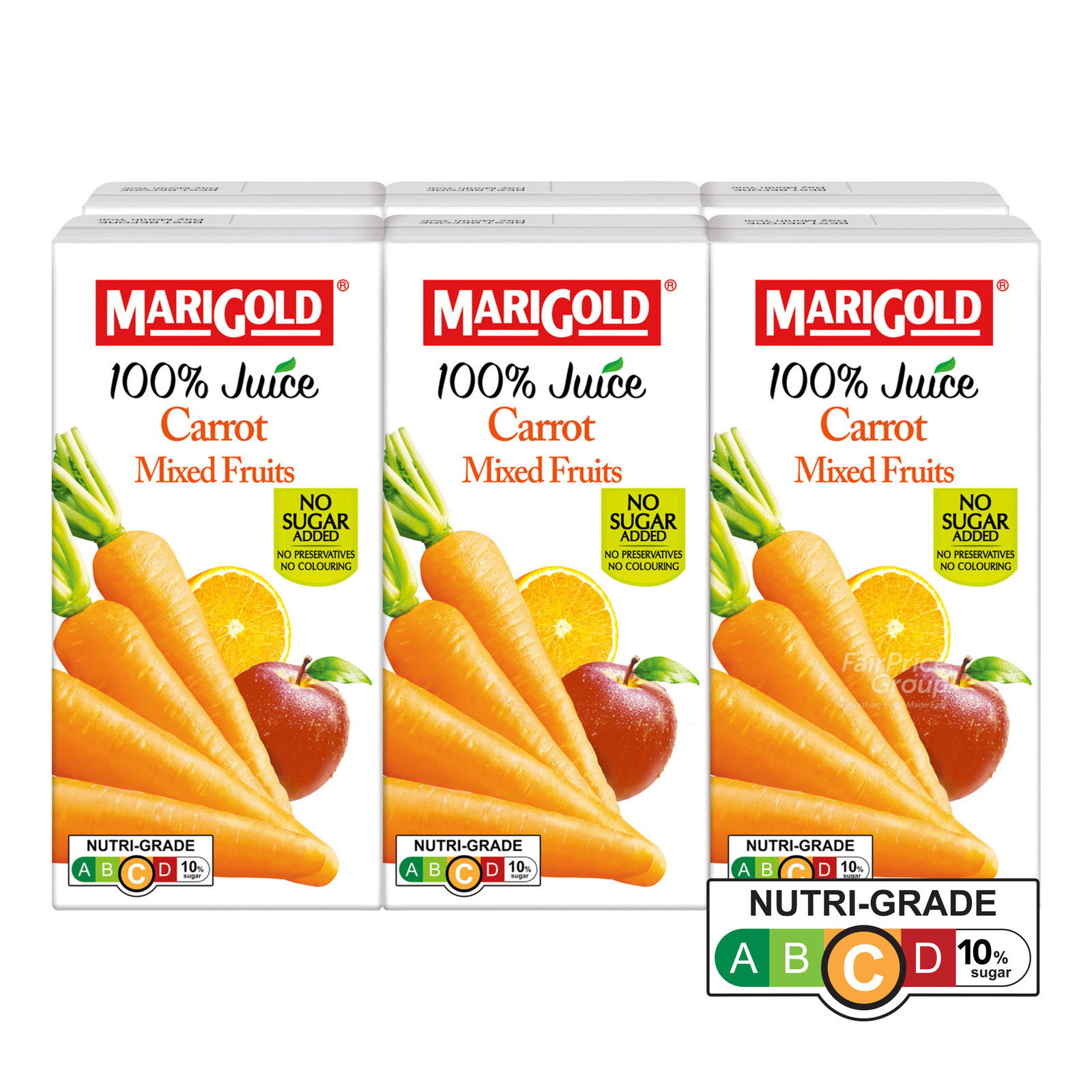 Marigold 100% Packet Juice - Carrot Mixed Fruits