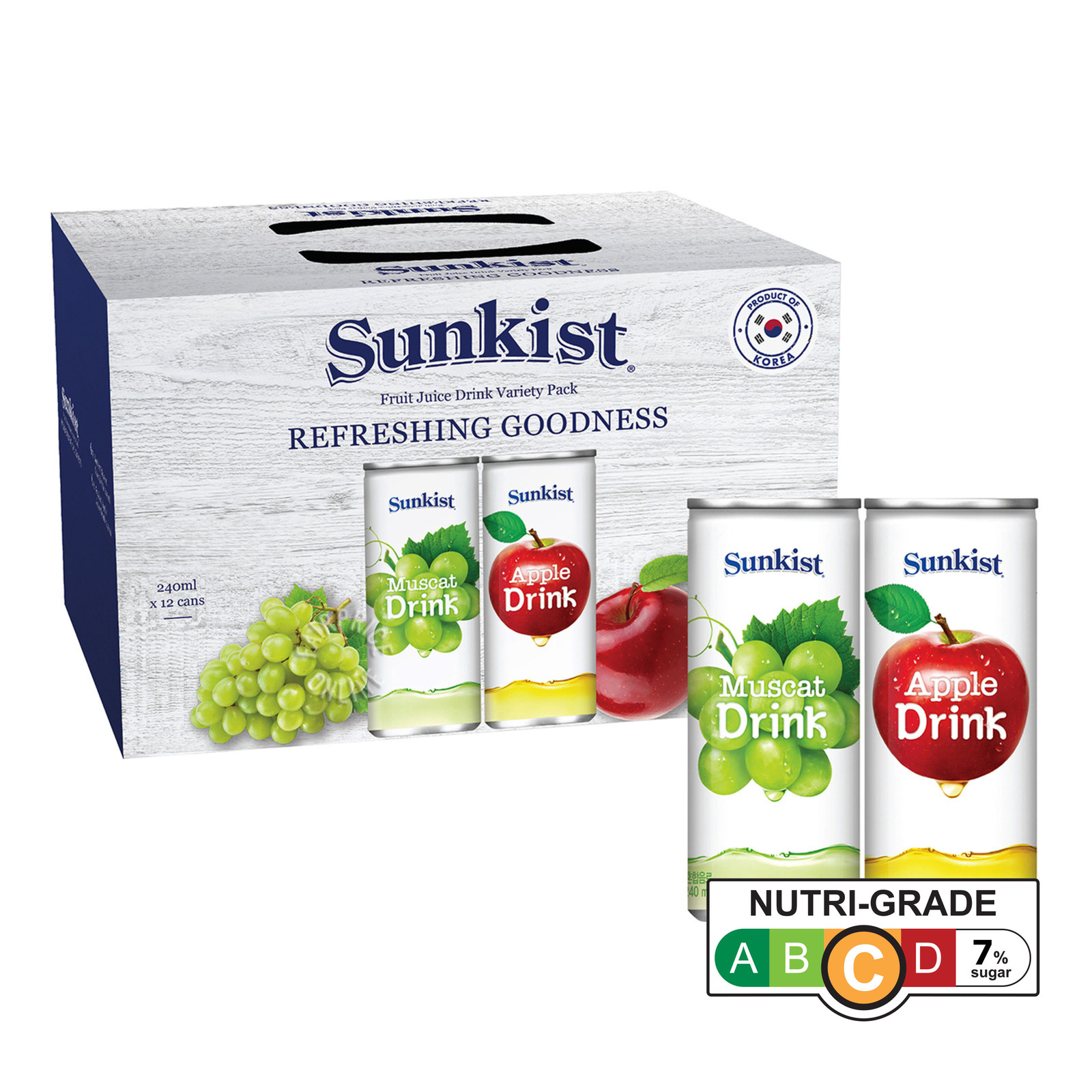 Sunkist Fruit Juice Can Drink - Variety Pack