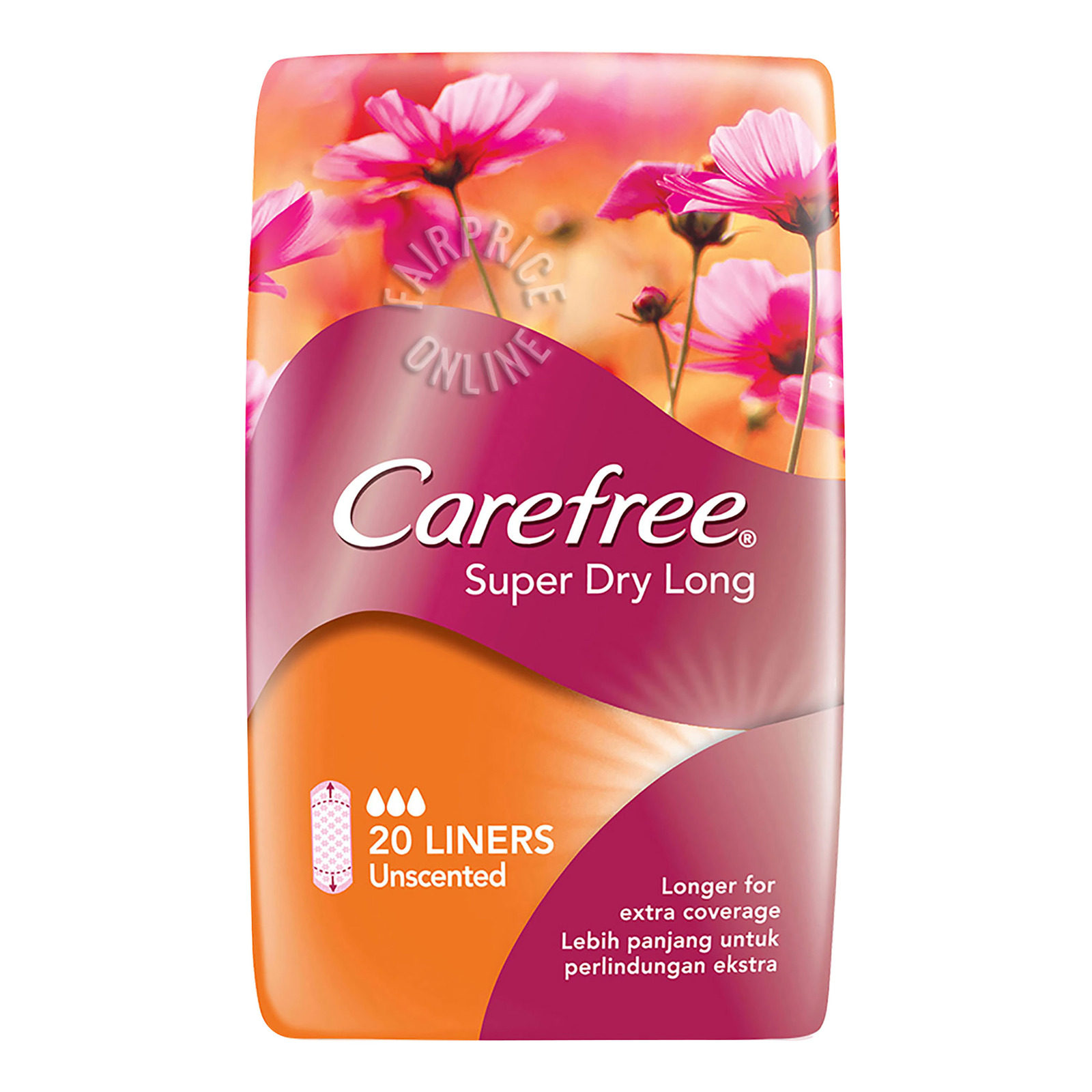 Carefree Super Dry Long Panty Liners - Unscented