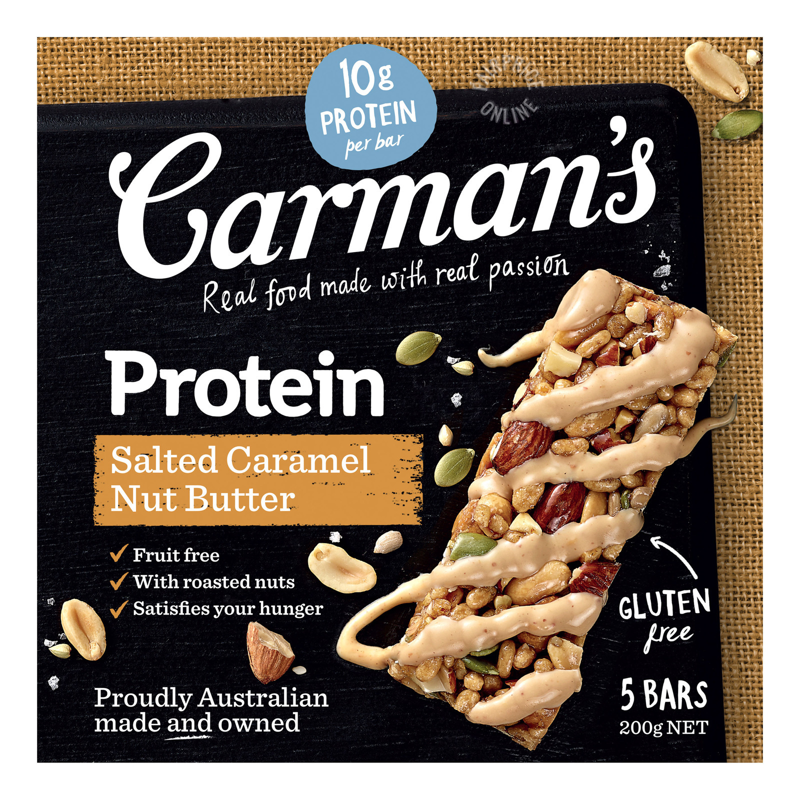 Carman's Gourmet Protein Bars - Salted Caramel Nut Butter