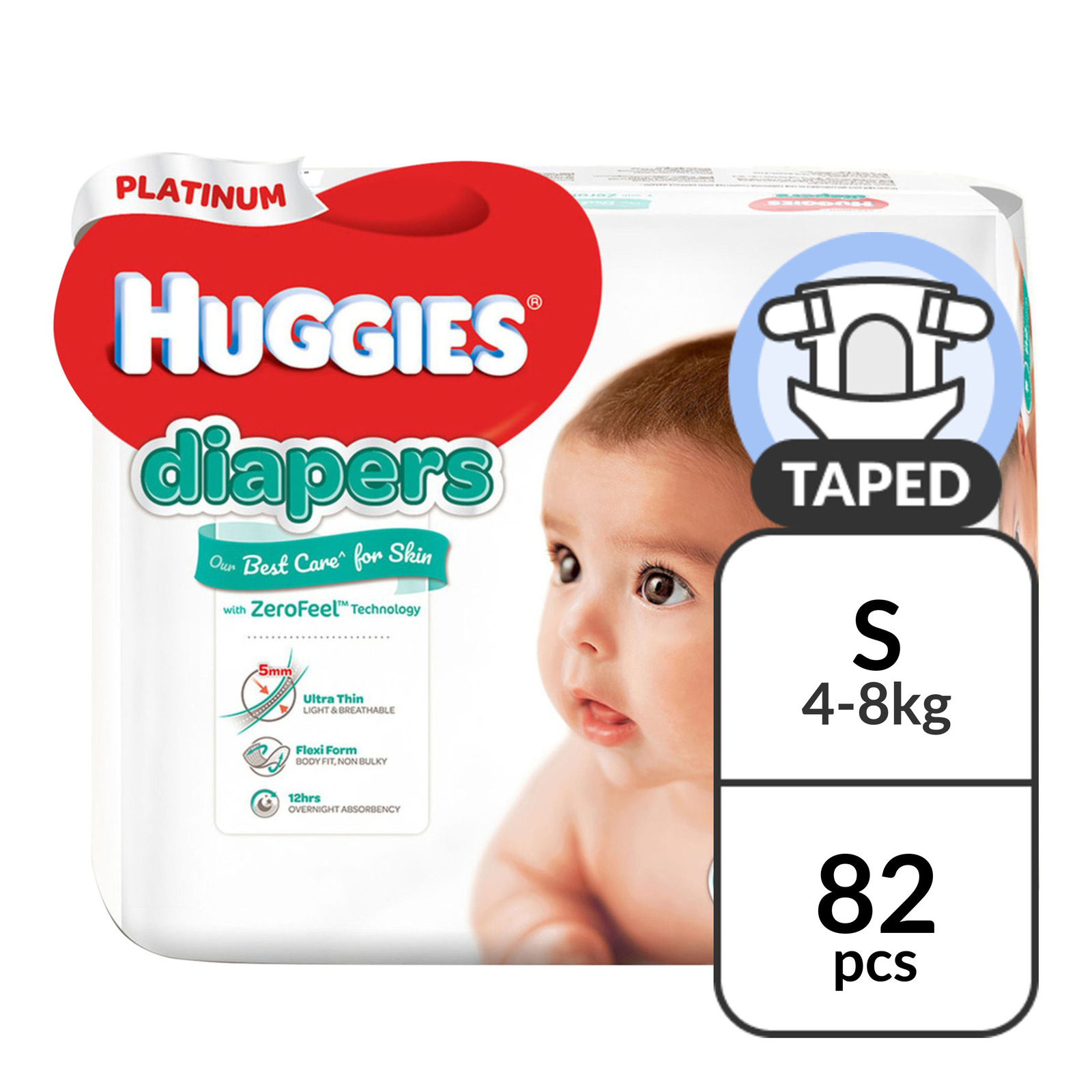 Huggies Platinum Diapers - S (4 - 8kg)