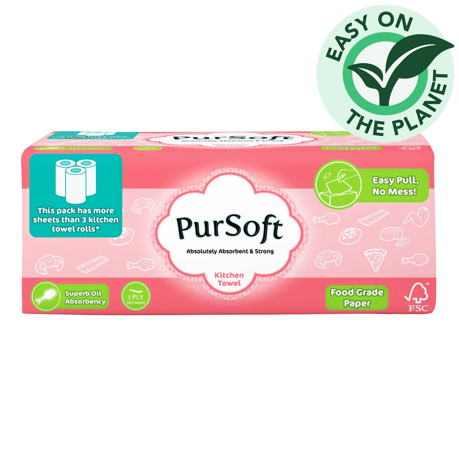 PurSoft Kitchen Towel Soft Pack (1ply)
