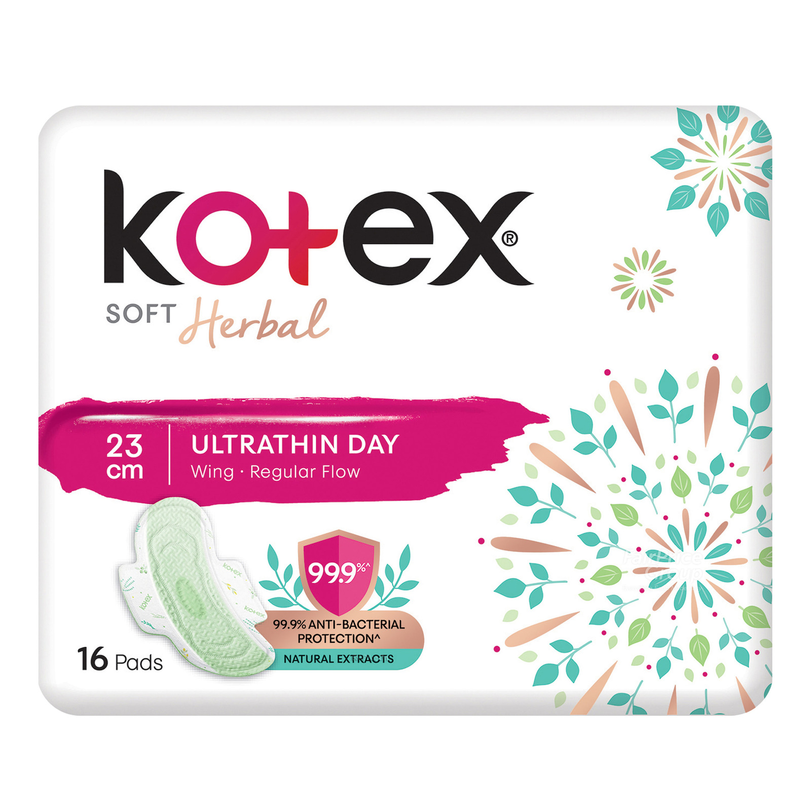 Kotex Soft Herbal Ultrathin Day Wing Pads - Regular(23cm)