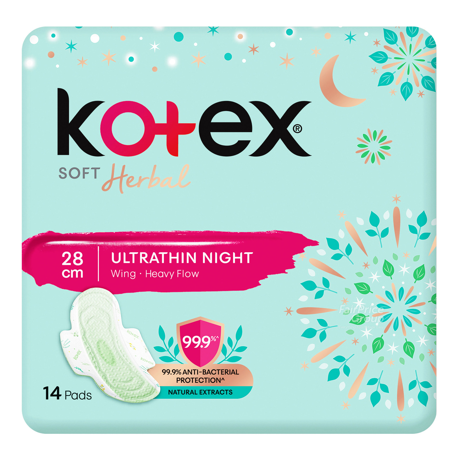 Kotex Soft Herbal Ultrathin Night Wing Pads - Heavy(28cm)