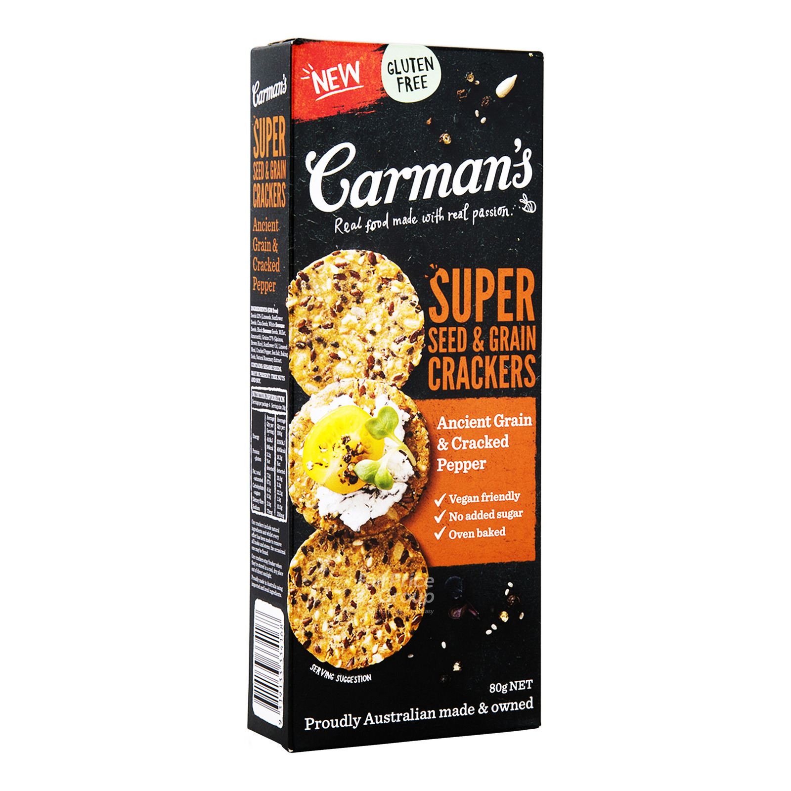 Carman's Super Seed & Grain Crackers - AncientGrain&CrackedPepper