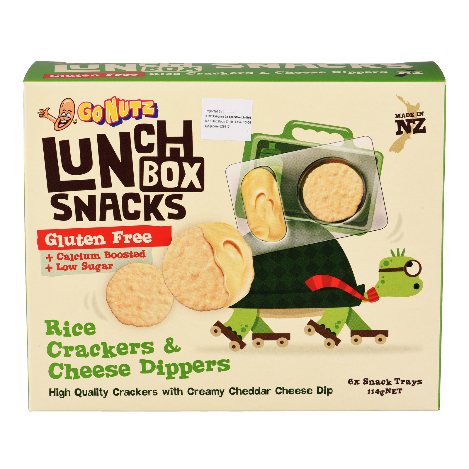 GoNutz Lunch Box Snacks with Cheese Dipper - Rice Crackers