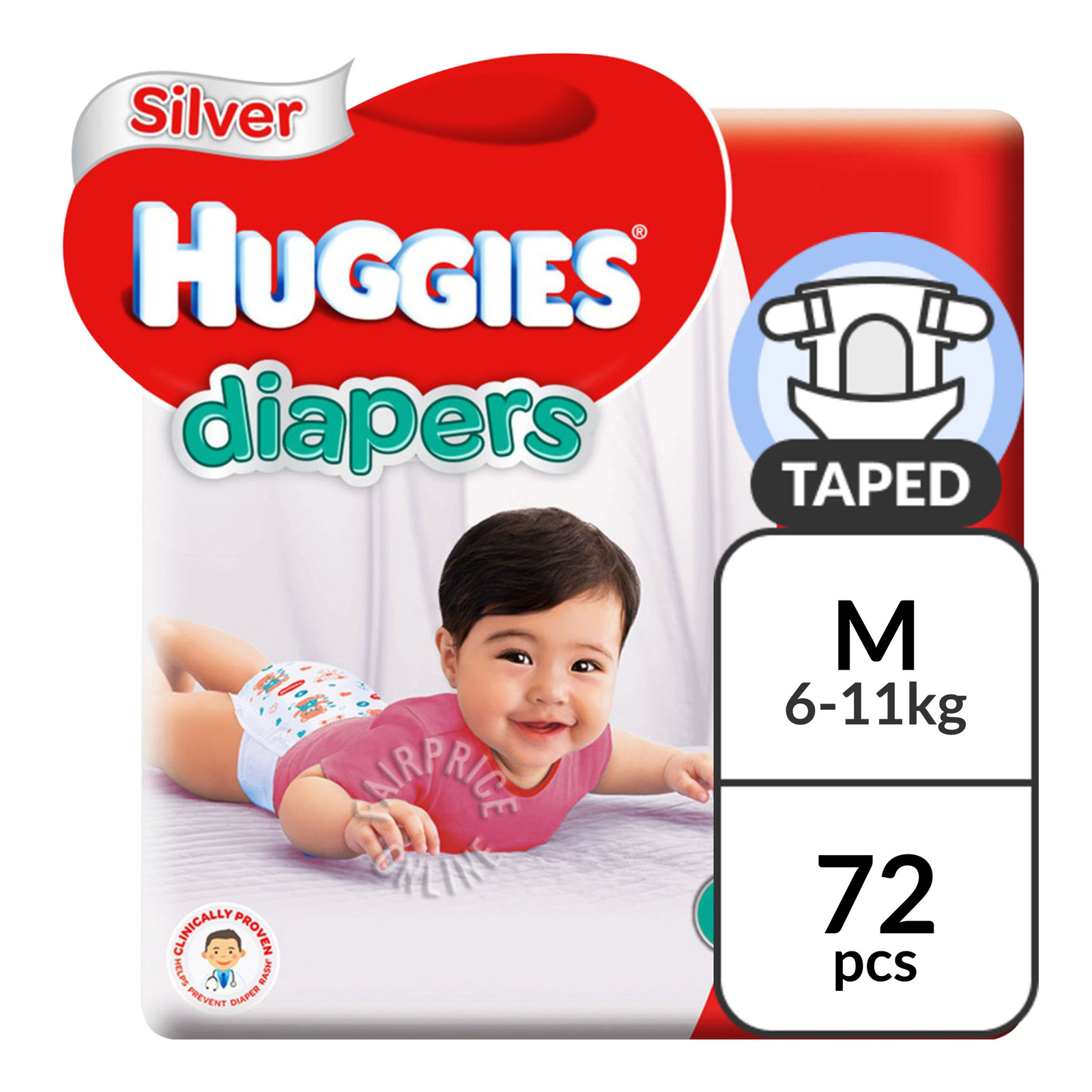 Huggies Silver Diapers - M (6 - 11kg)