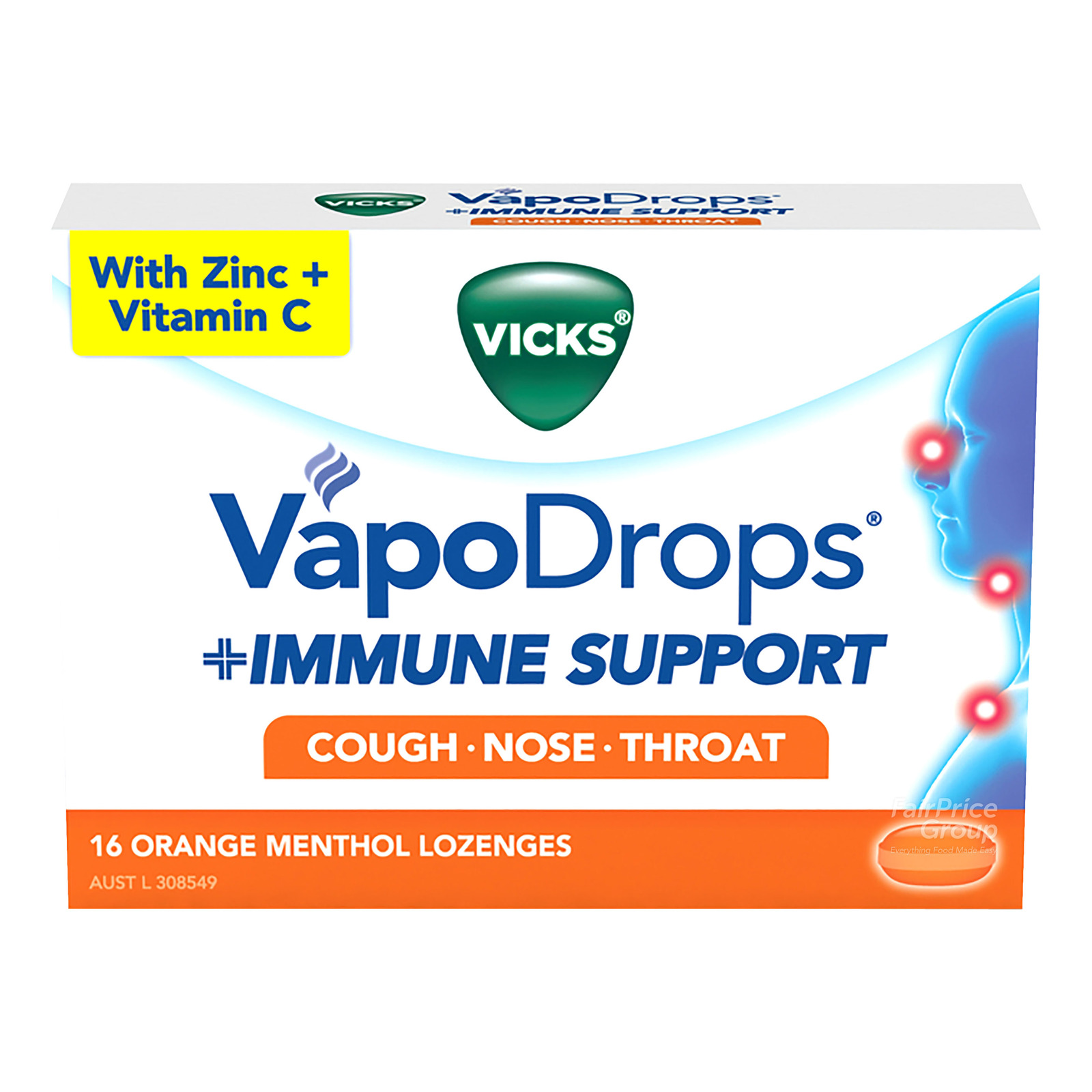 Vicks VapoDrops + Immune Support Lozenges - Orange