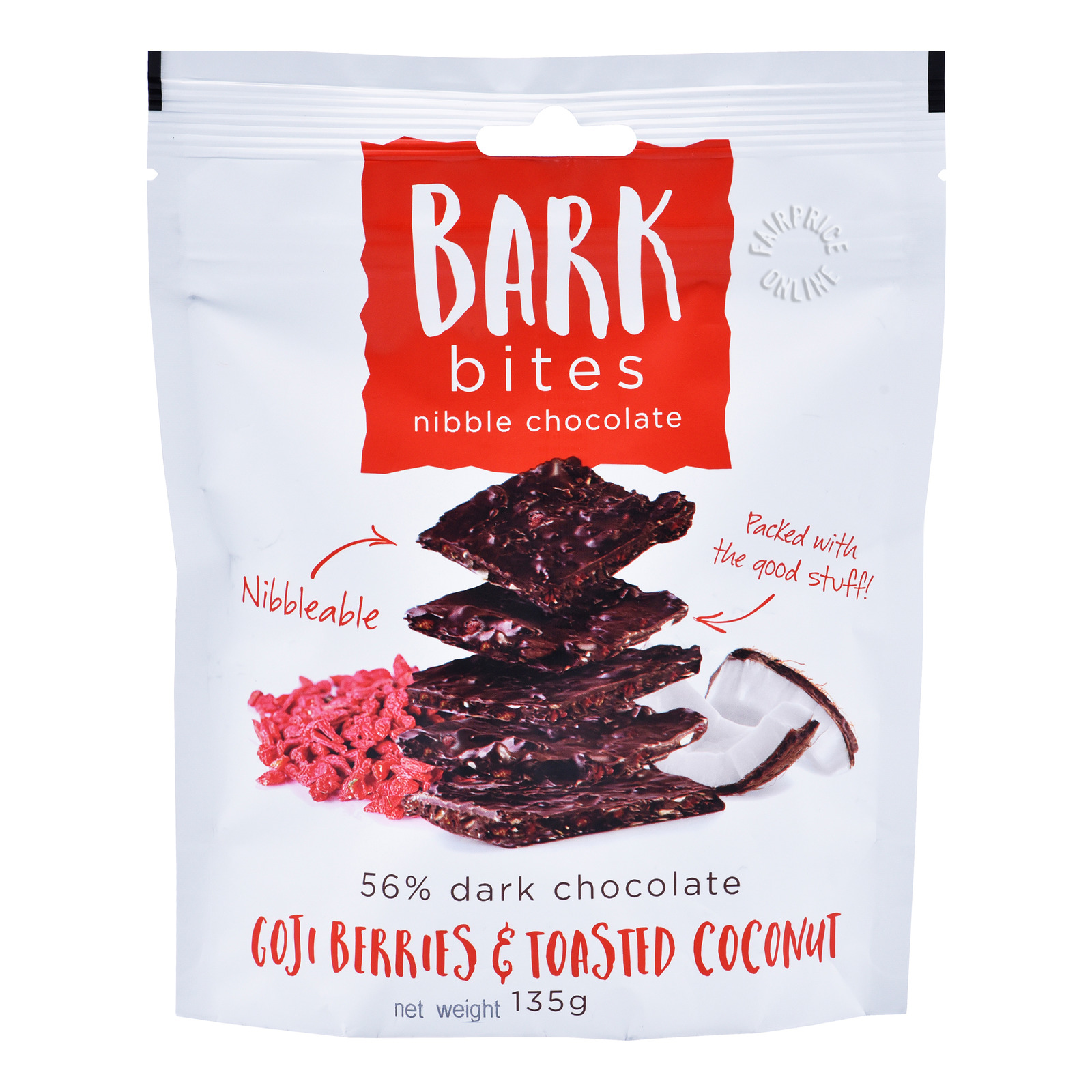 Bark Bites Dark Chocolate Nibble -Goje Berries & Toasted Coconut
