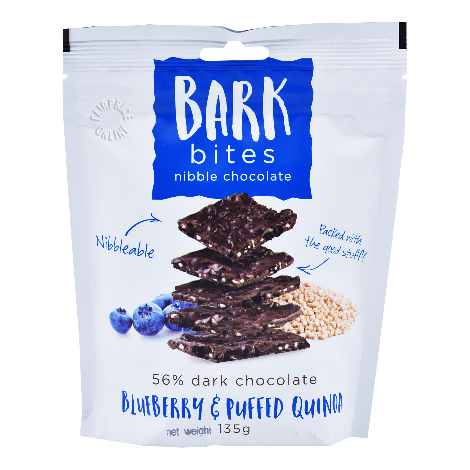 Bark Bites Dark Chocolate Nibble - Blueberry & Puffed Quinoa