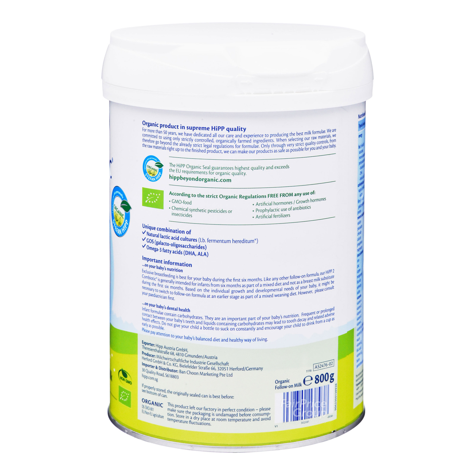 HiPP Organic Combiotic Follow On Milk Formula - Stage 2 ...
