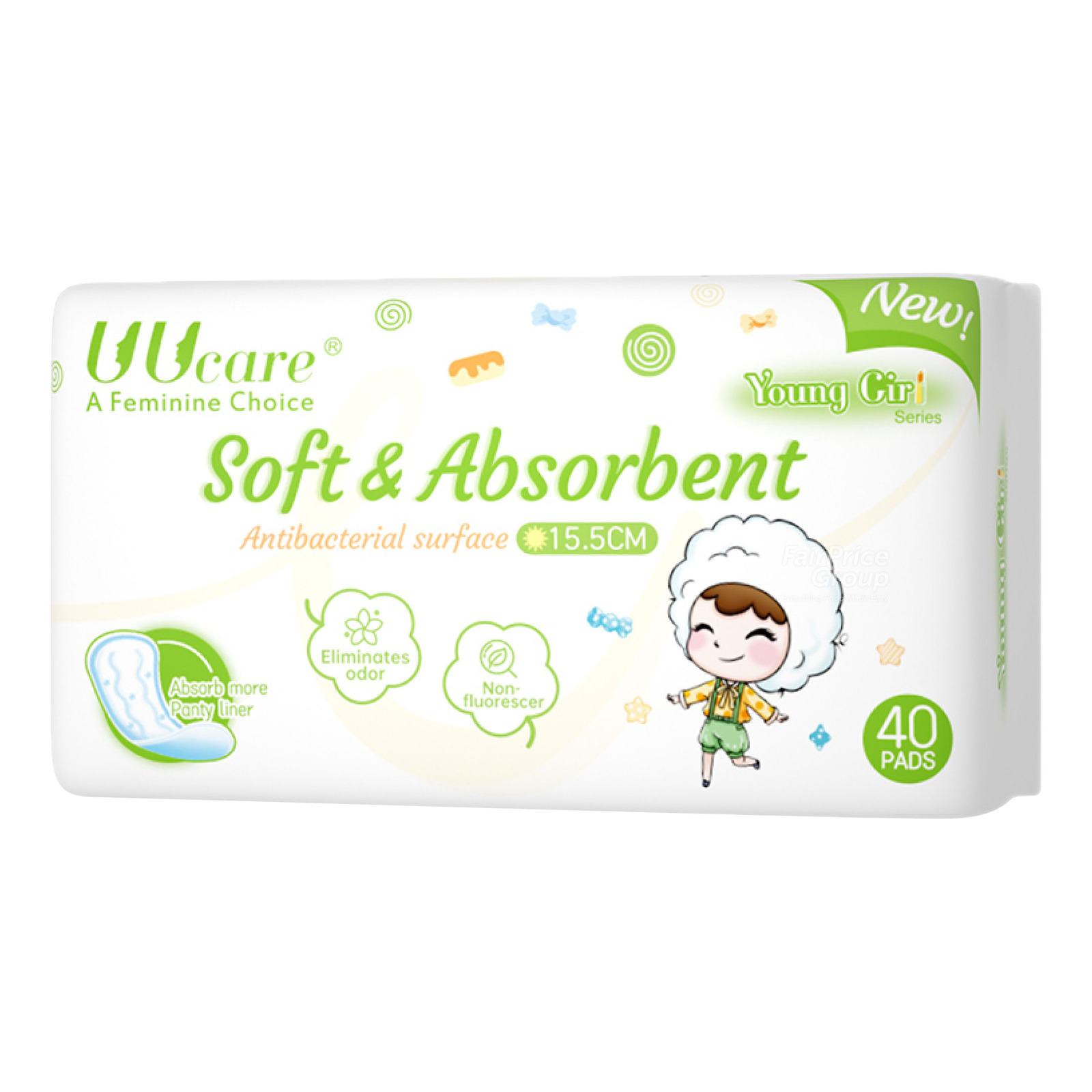 UU Care Young Gile Antibacterial Panty Liner - 155mm