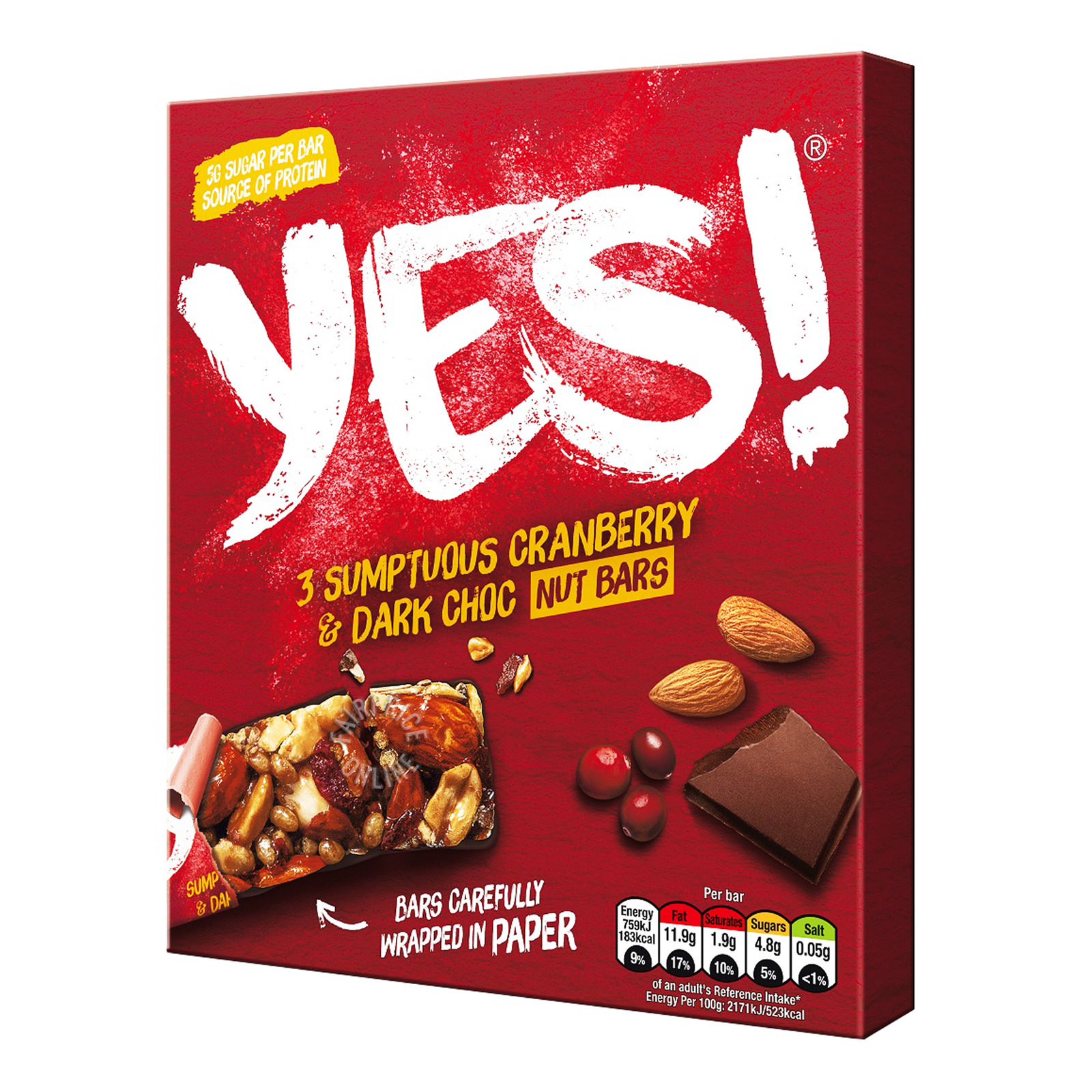 Yes! Nut Bars - Cranberry & Dark Choc