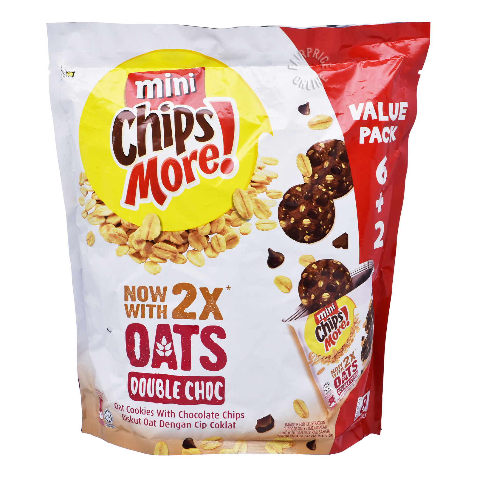Chipsmore Chocolate Chip Cookies with Oats Minis-Double Choc