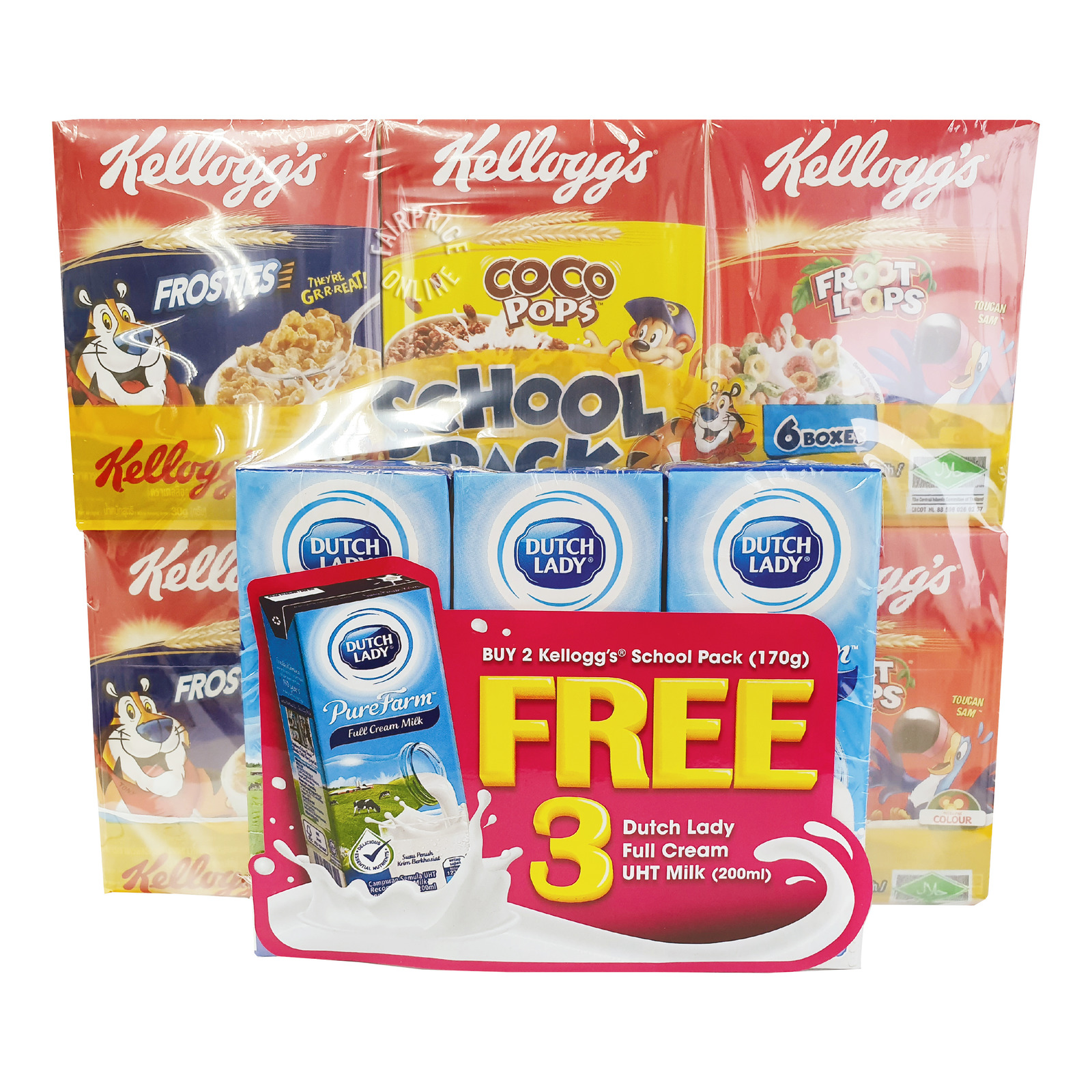 Kellogg's Cereal - School Pack + Dutch Lady Full Cream Milk