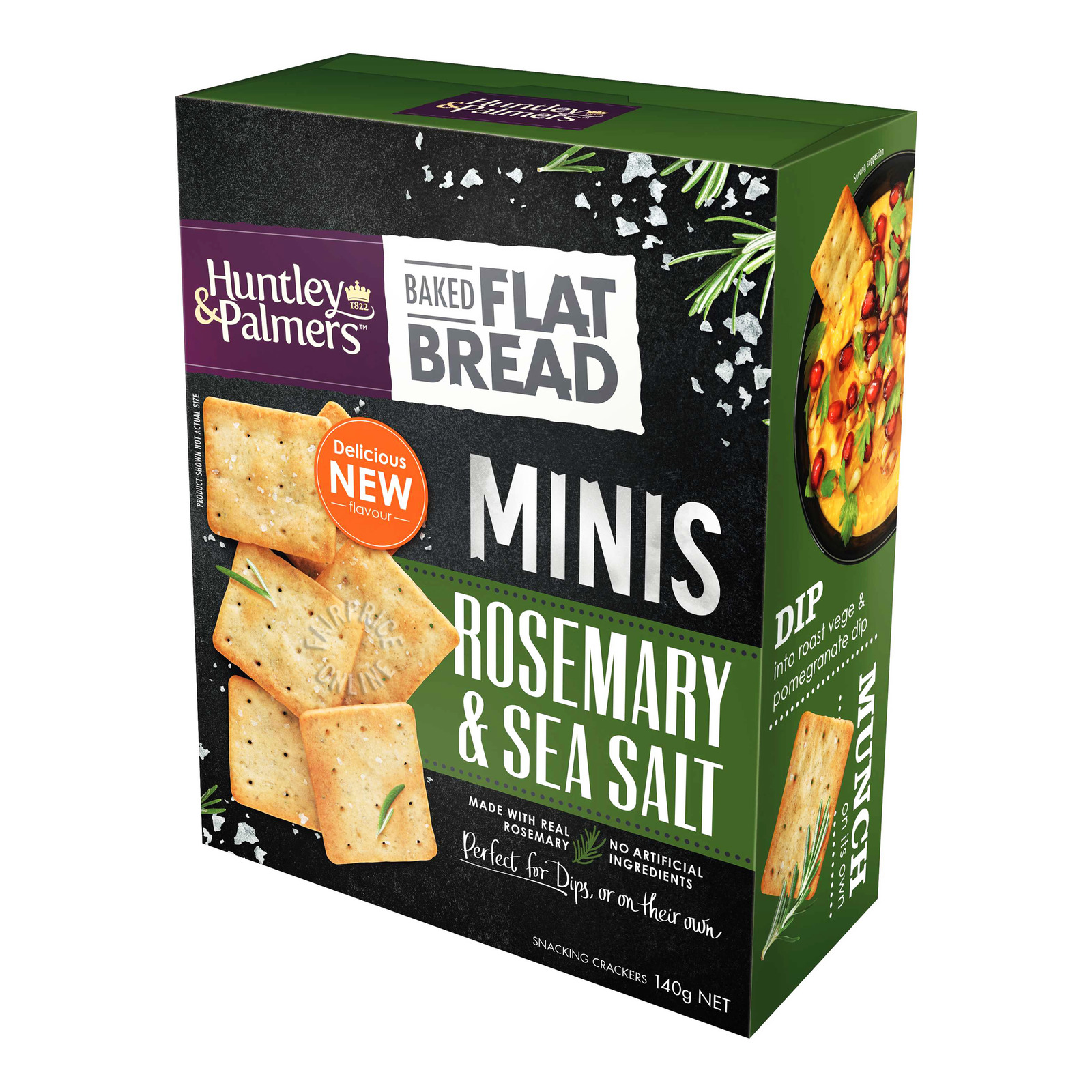 Huntley & Palmers Baked Flat Bread Minis - Rosemary & Sea Salt