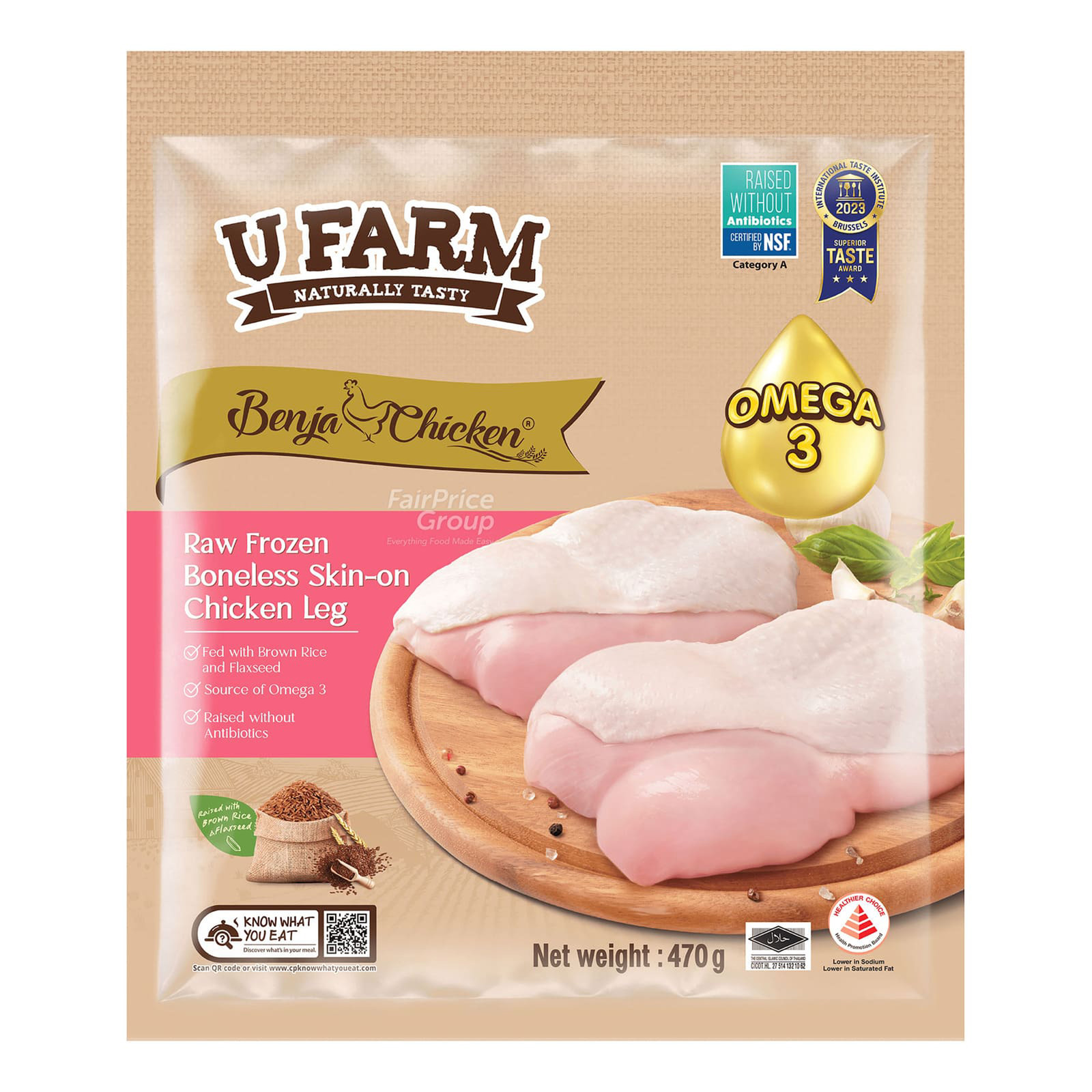 U Farm Benja Frozen Raw Boneless Chicken Leg