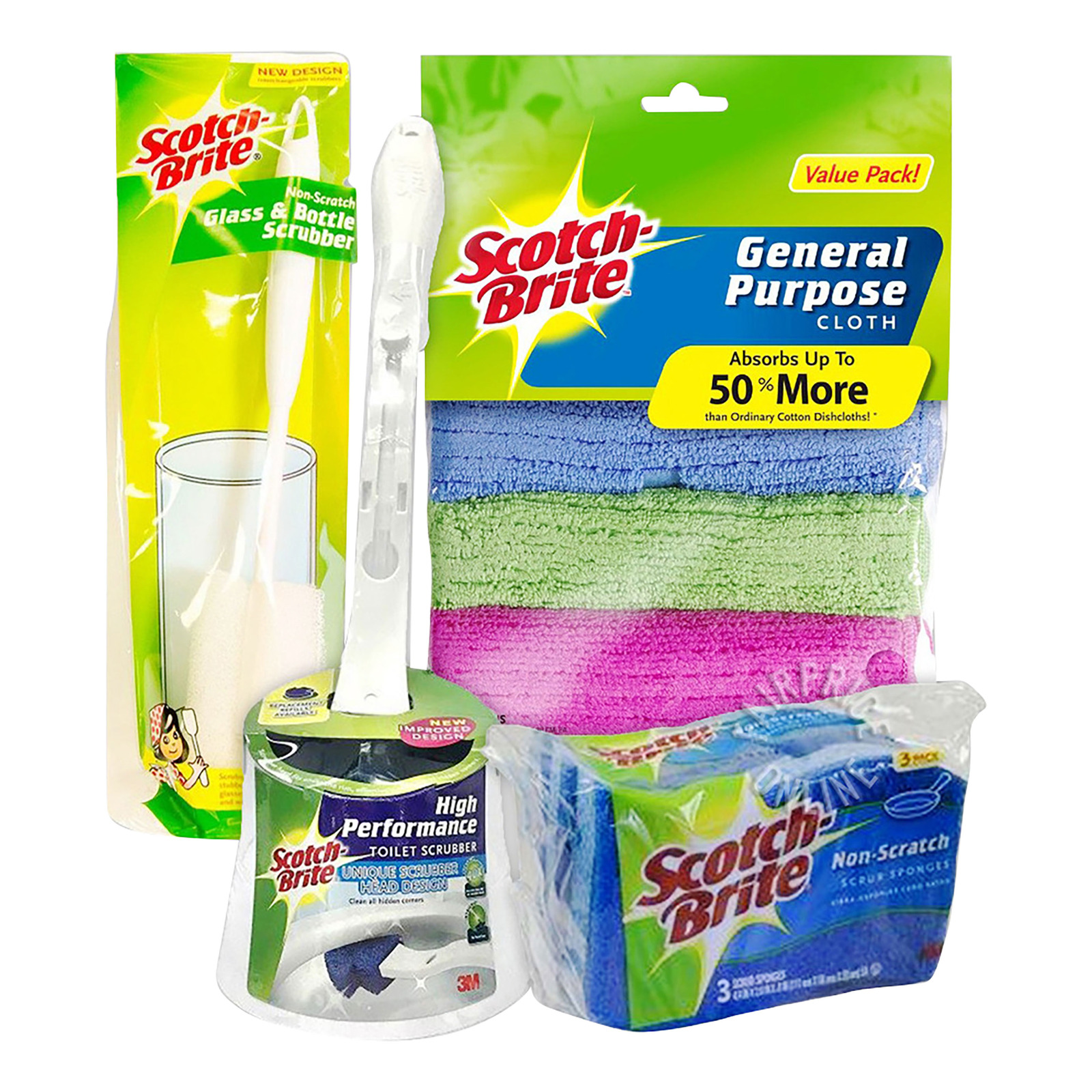 3M Command Scotch Brite Cleaning Set Bundle