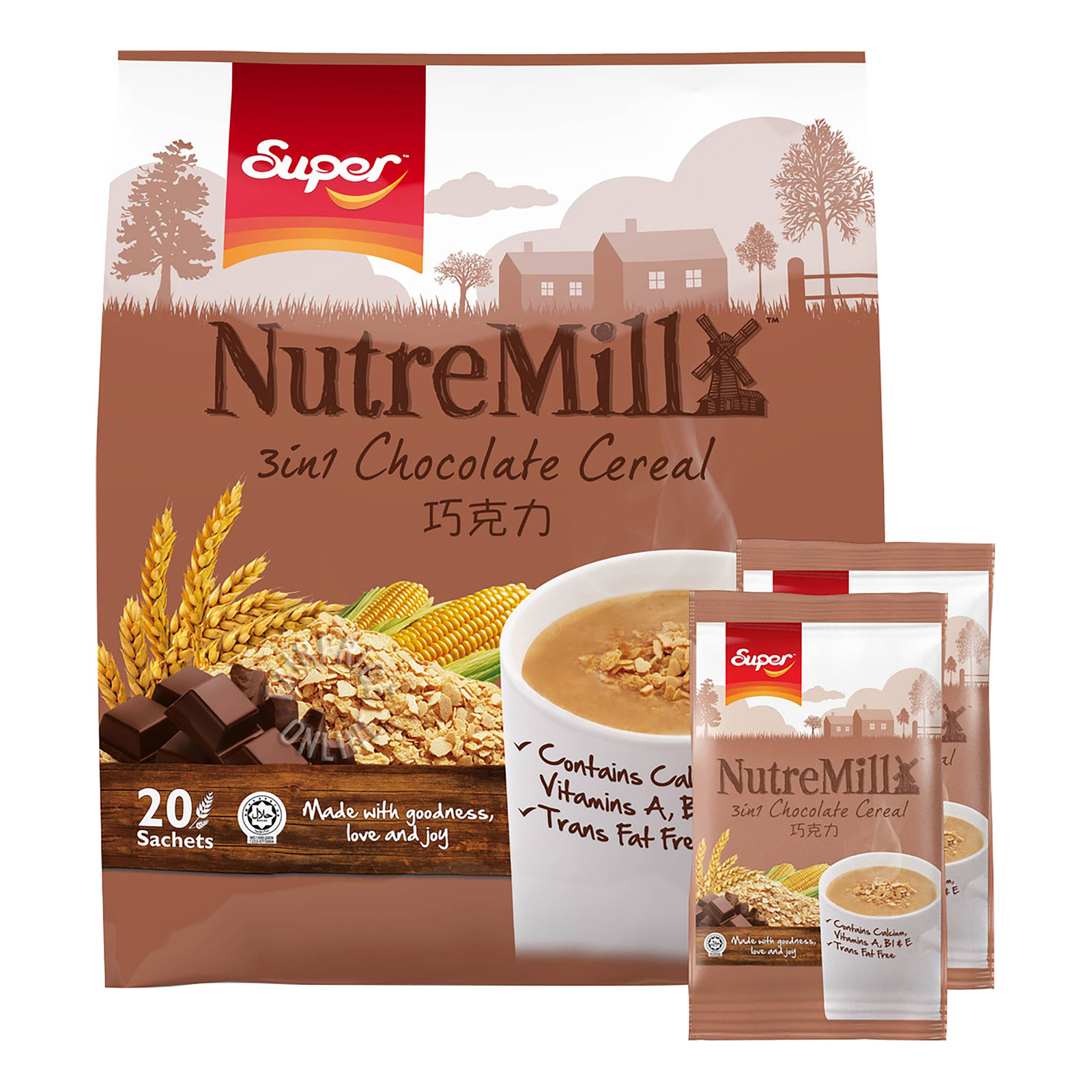 Super NutreMill 3 in 1 Instant Cereal Drink - Chocolate