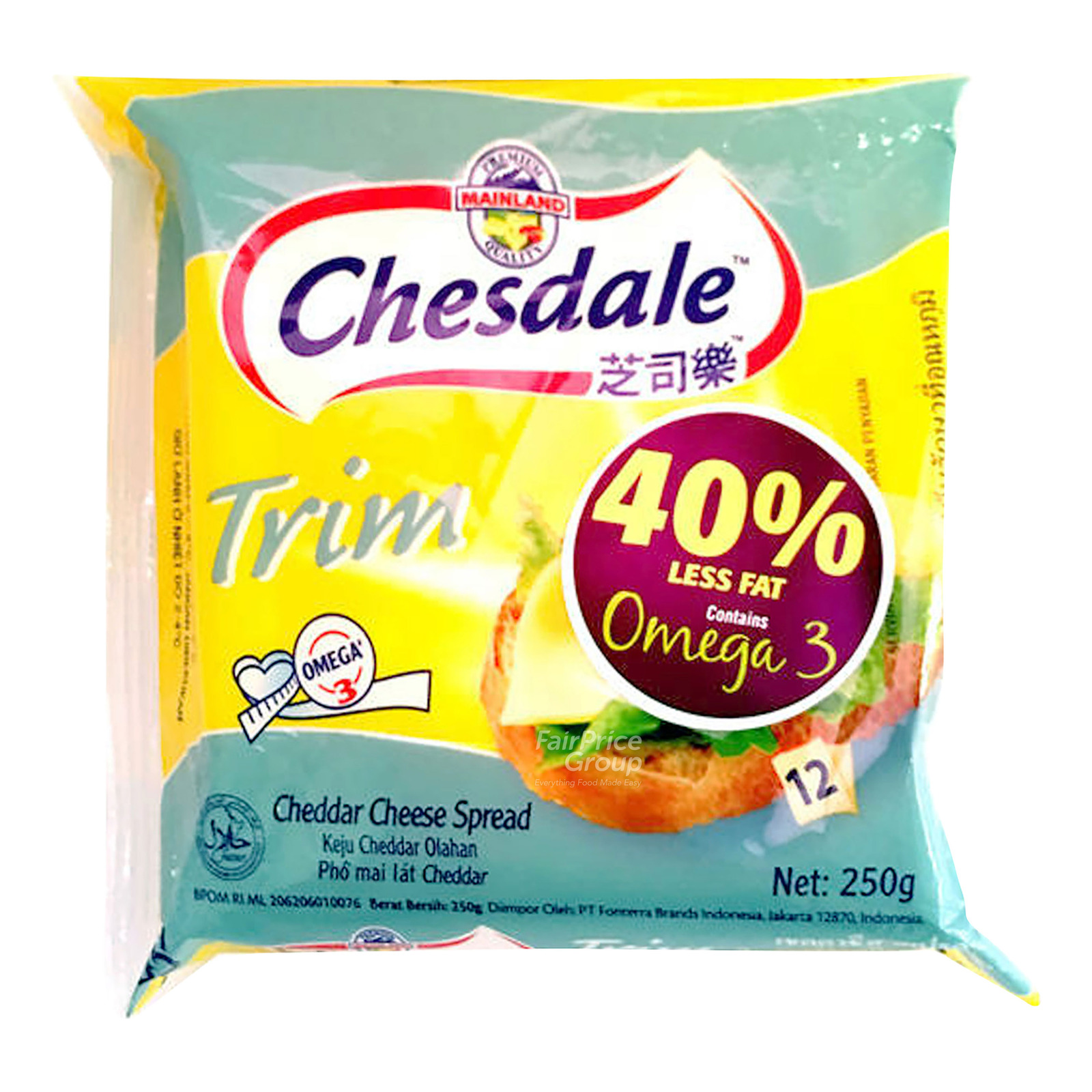 Chesdale Cheddar Cheese Slices - Trim