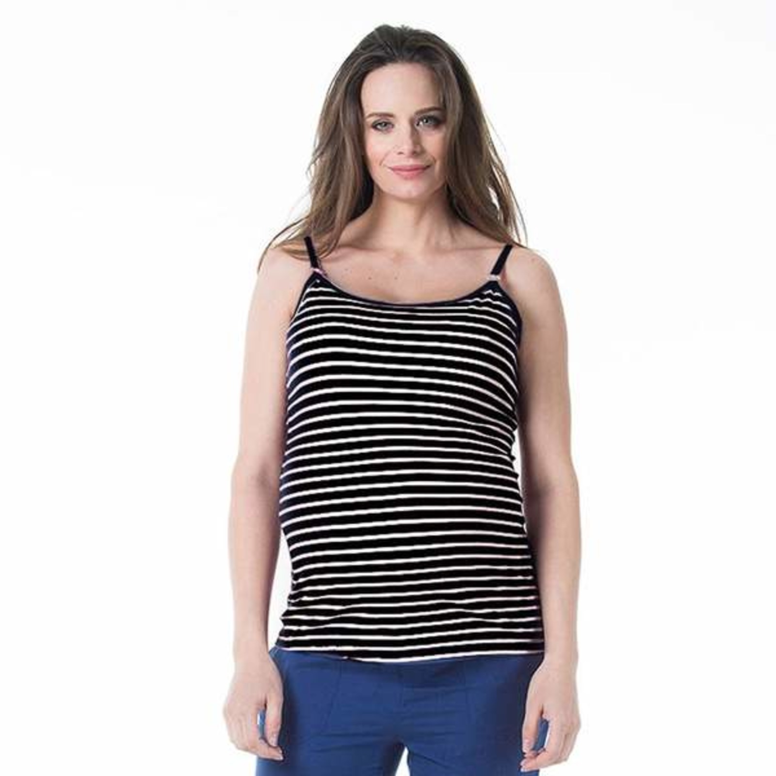 Spring Maternity Corey Nursing Camisole Black Stripe