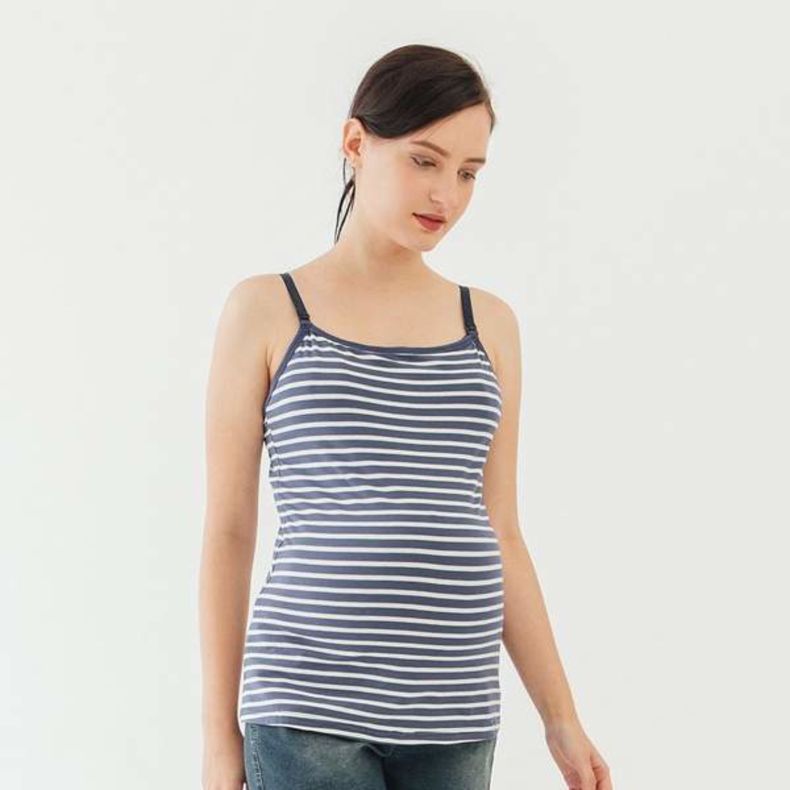 Spring Maternity Corey Nursing Camisole Navy Stripe