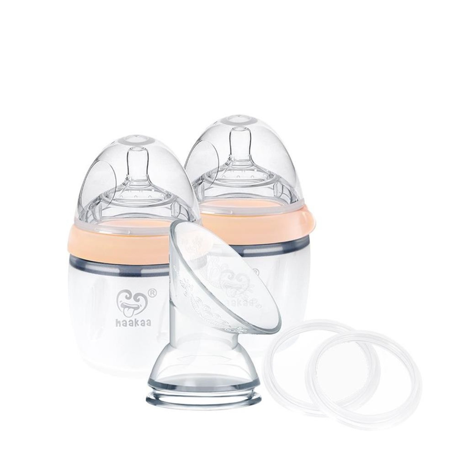 Haakaa Silicone Pump and Bottle Pack - Nude