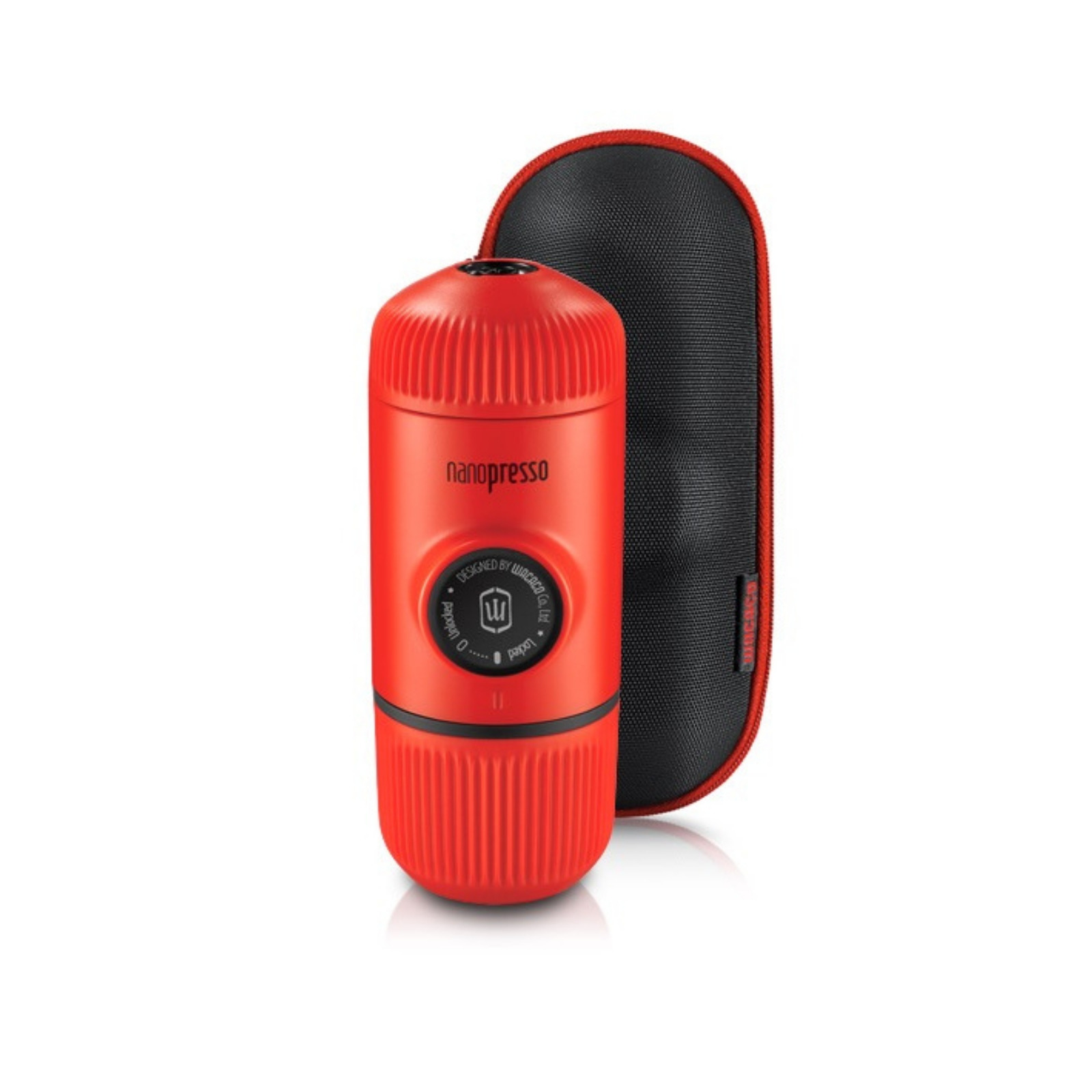 Nanopresso Lava Red Portable Espresso Maker + Hard Case