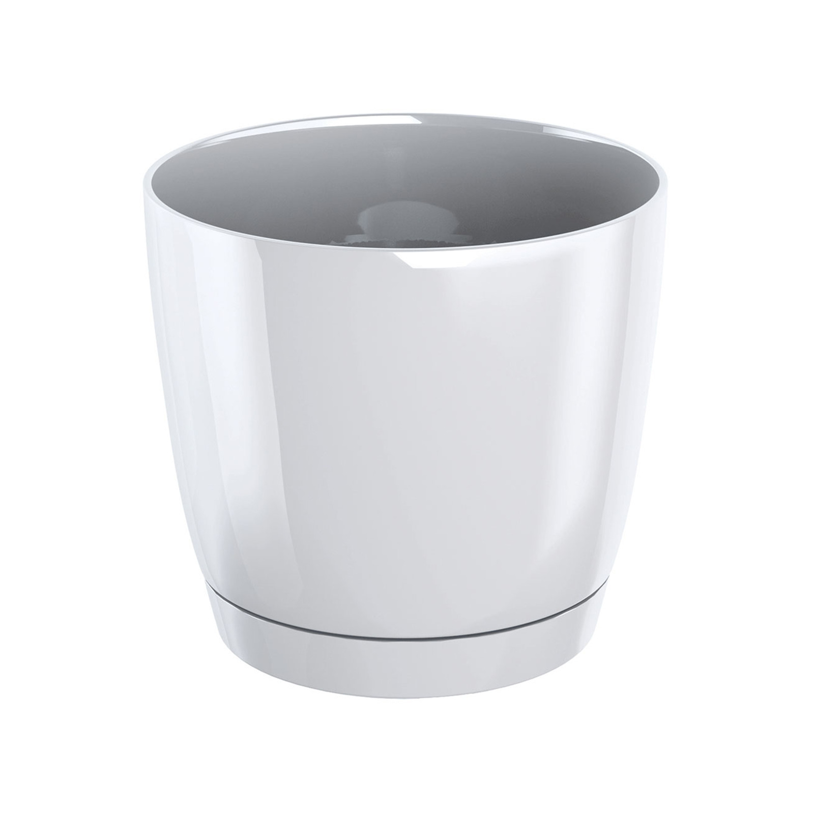 Prosperplast Coubi Round Pot - White (155mm X 142mm)