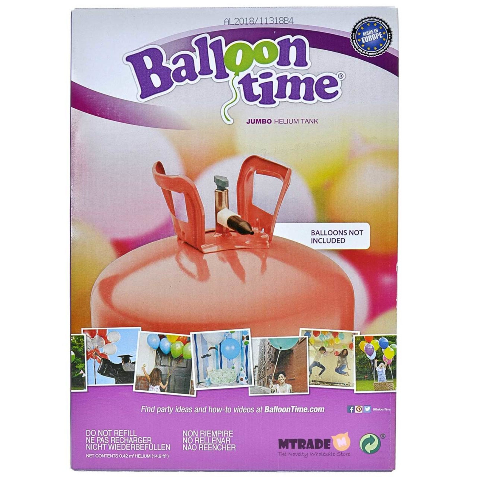 Balloon Time Jumbo Disposable Helium Balloon Tank