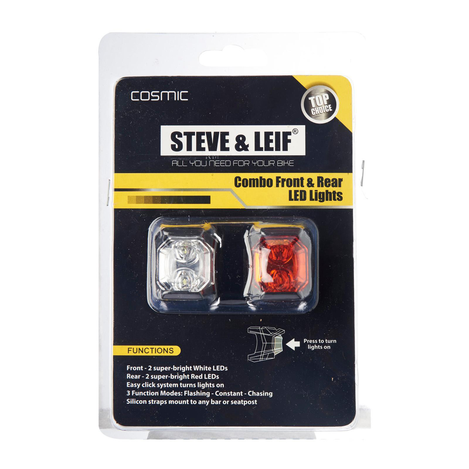 Steve & Leif Combo Front and Rear LED Bicycle Lights