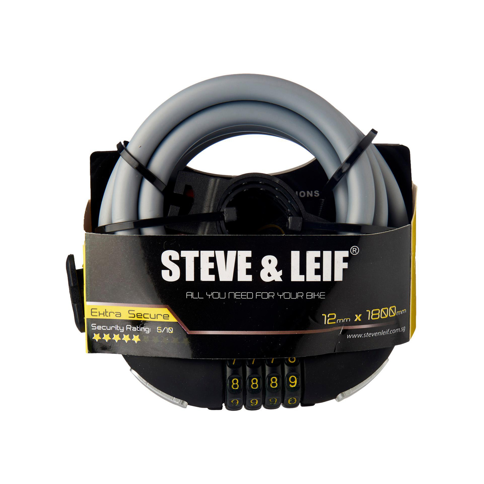 Steve & Leif Bicycle Combination Lock With Bracket